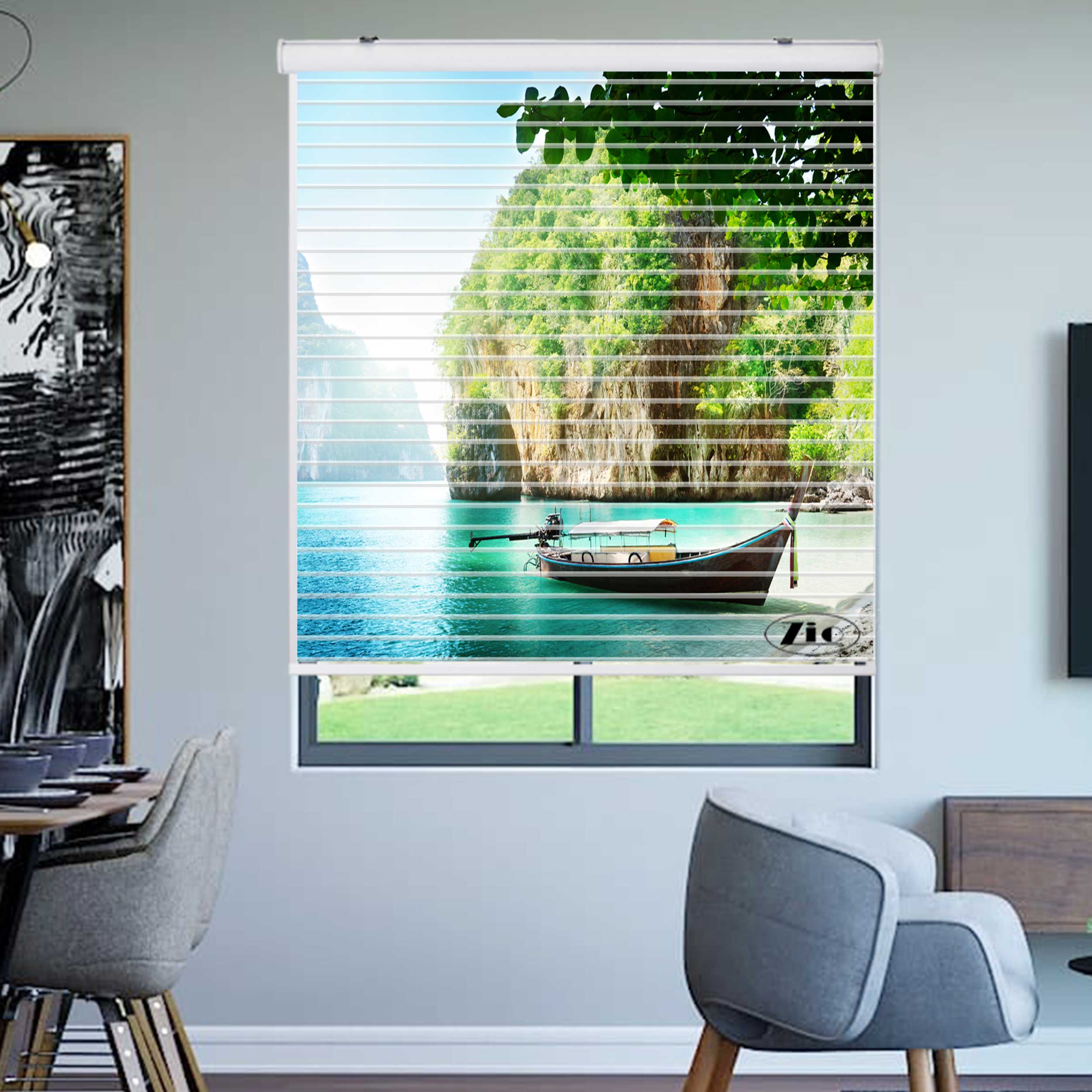 پرده زبرا زیو مدل L-5055 سایز 150x150 سانتی متر