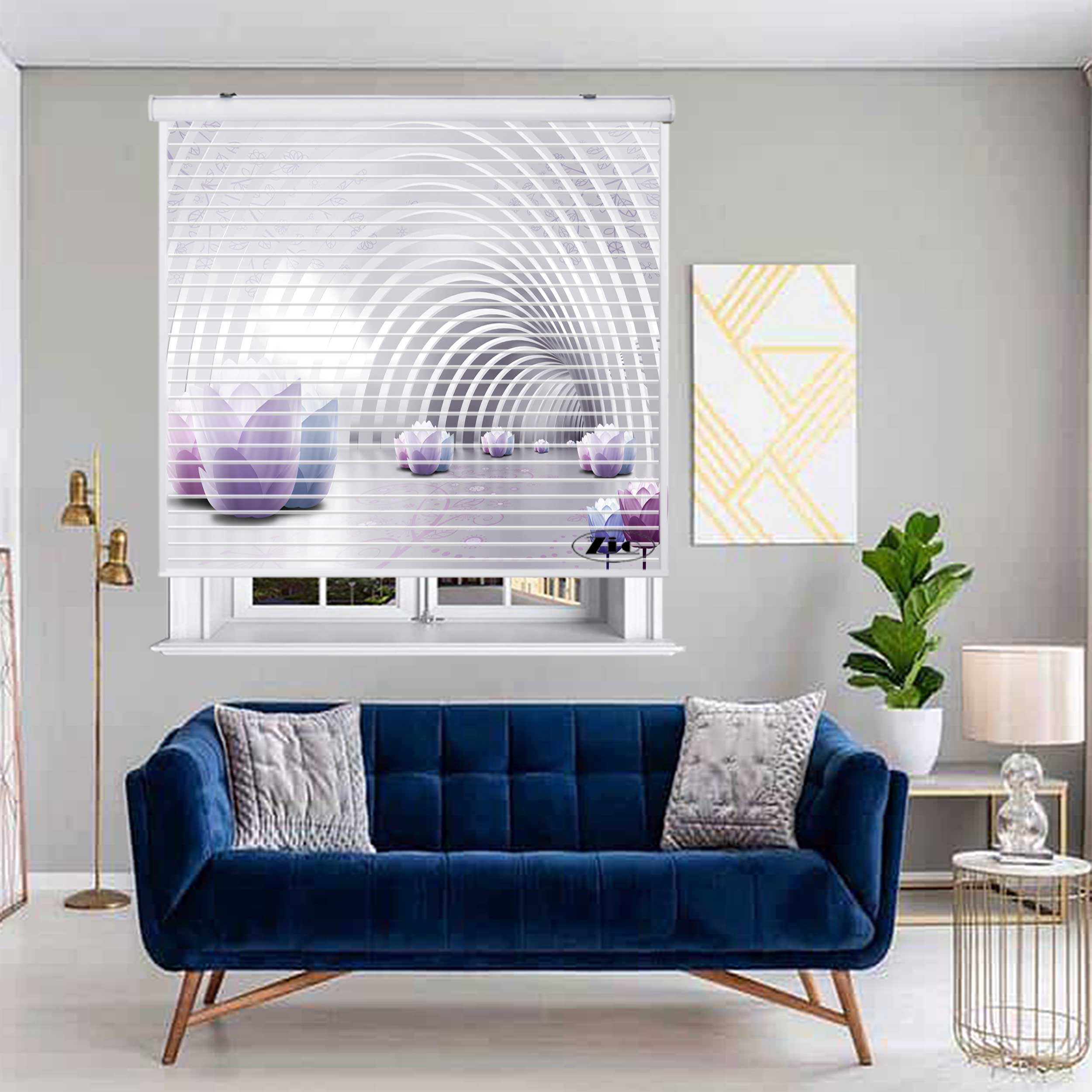 پرده زبرا زیو مدل سیلوئت 3D1468 سایز 150x150 سانتی متر