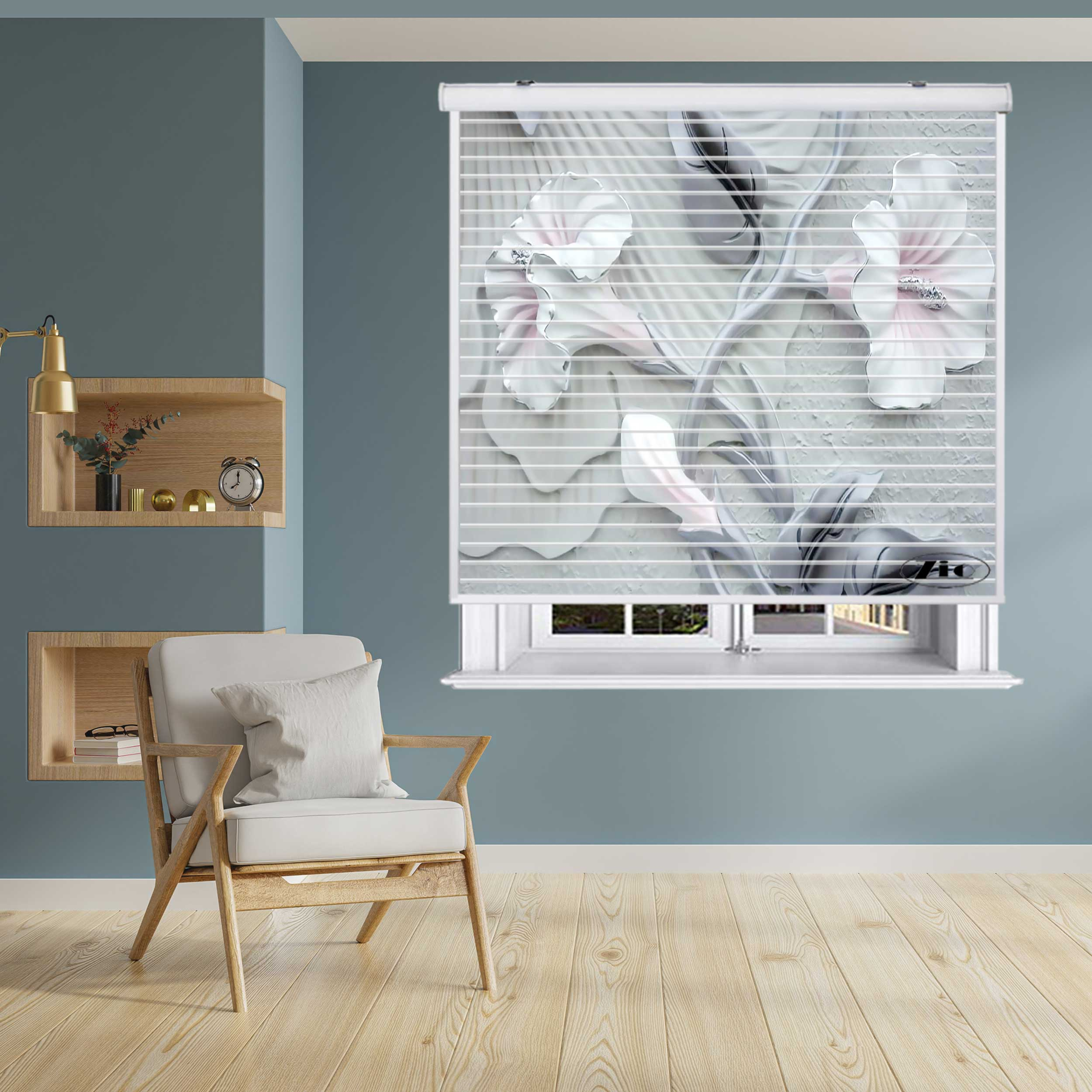 پرده زبرا زیو مدل سیلوئت 3D1453 سایز 150x150 سانتی متر