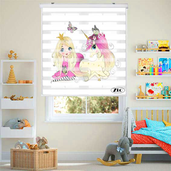پرده زبرا زیو کد K3004 سایز 150x150 سانتی متر