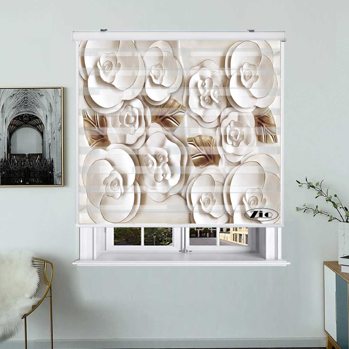 پرده زبرا زیو کد 3D1443 سایز 150x200 سانتی متر