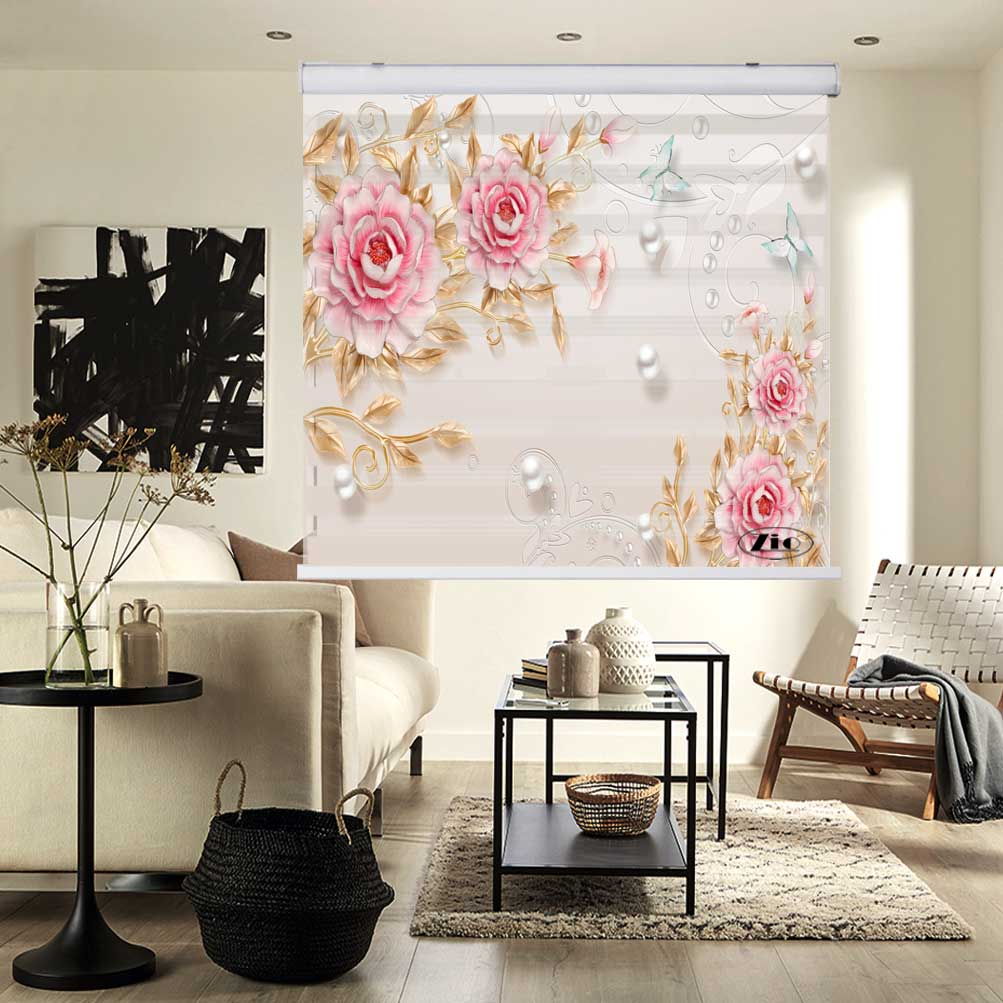 پرده زبرا زیو مدل 3D1216 سایز 150x150 سانتی متر