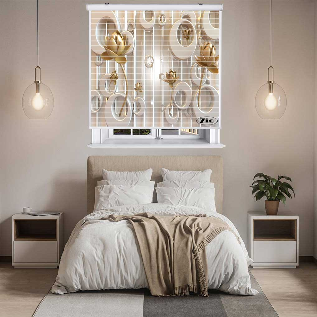 پرده زبرا زیو مدل سیلوئت 3D1136 سایز 150x150 سانتی متر