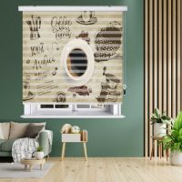 پرده زبرا زیو طرح قهوه کد Coffee1 سایز 150x200 سانتی متر