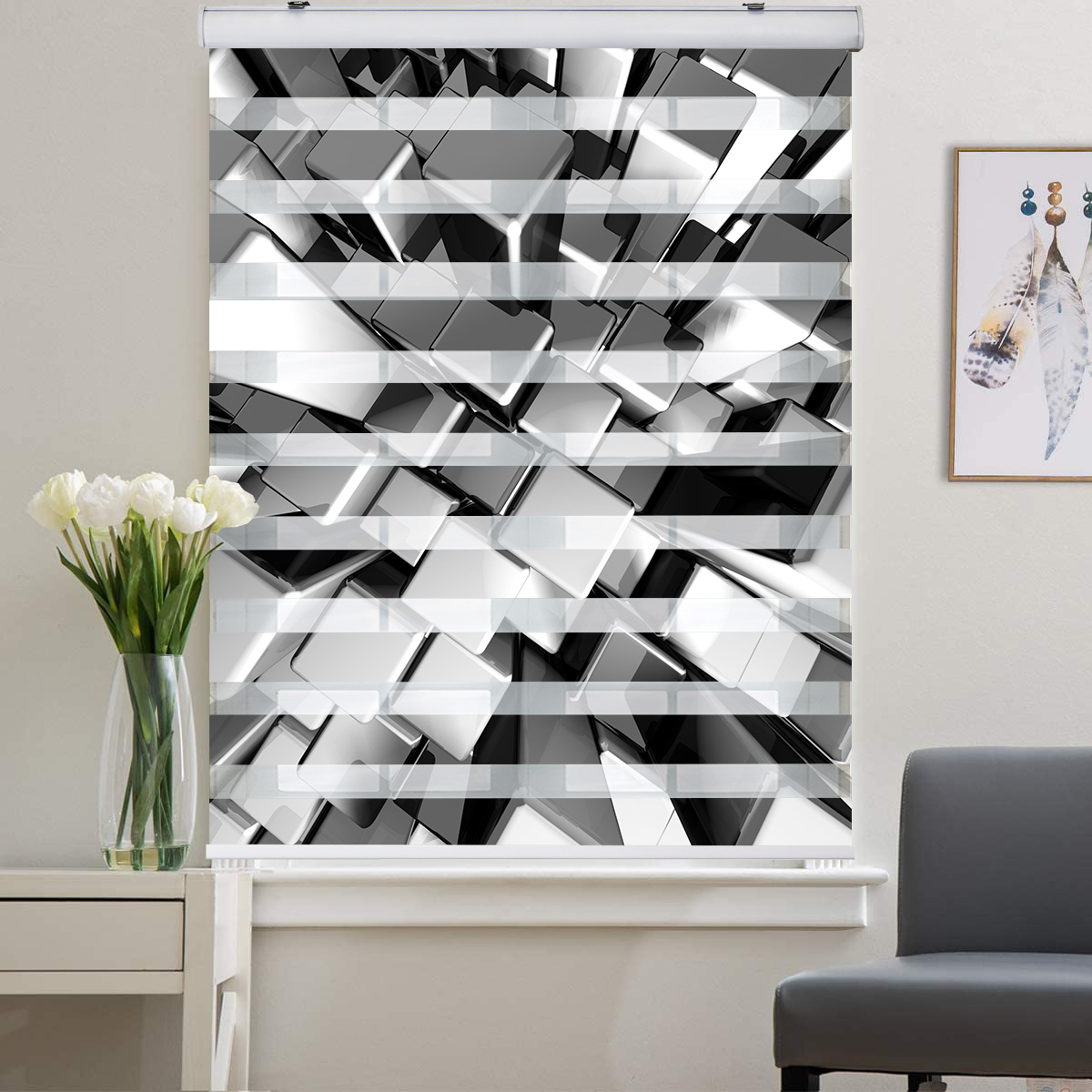 پرده زبرا زیو کد 3D044 سایز 200 × 120 سانتی‌ متر