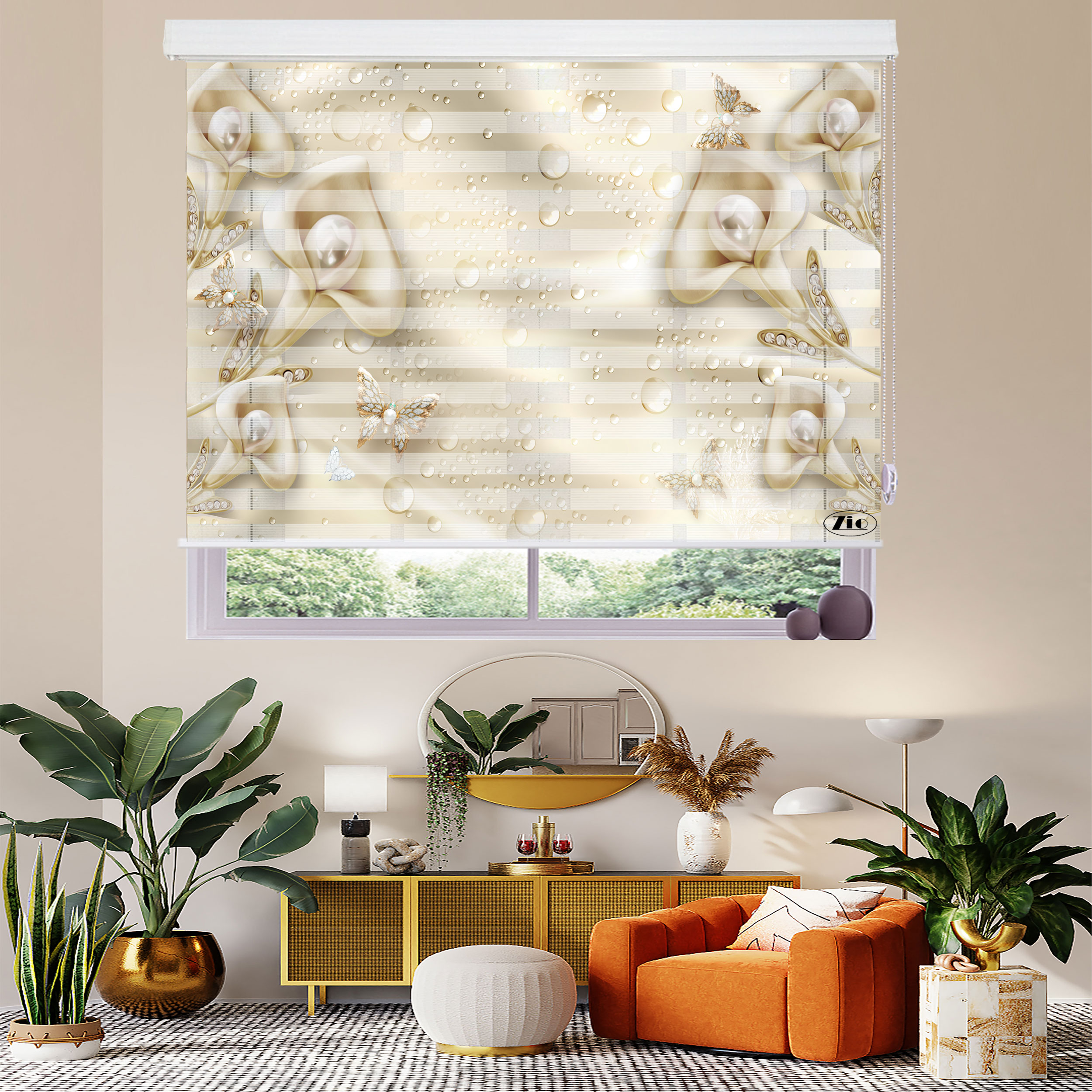 پرده زبرا زیو مدل 3D-1176 سایز 150x200 سانتی متر