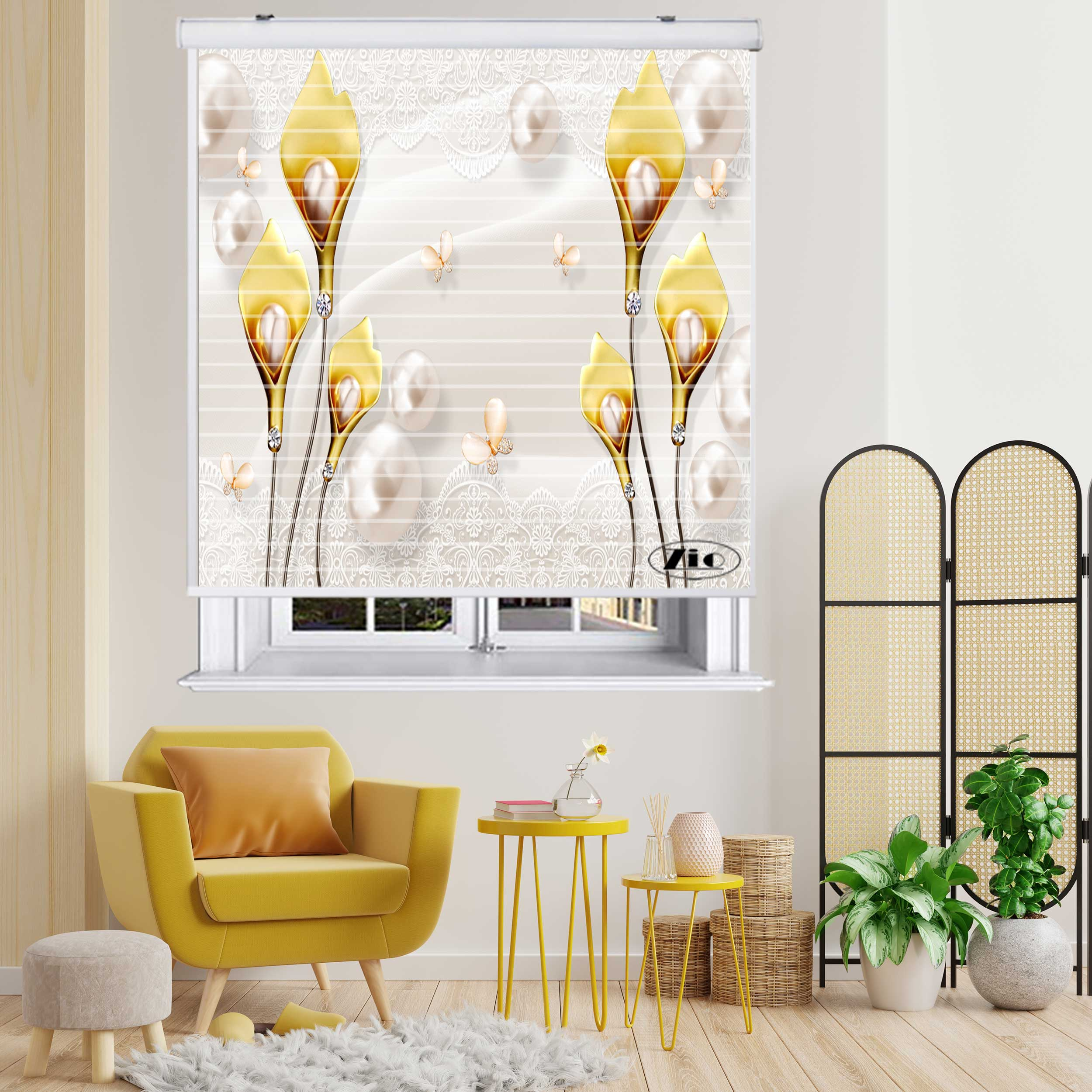 پرده زبرا زیو مدل 3D1088 سایز 150x150 سانتی متر
