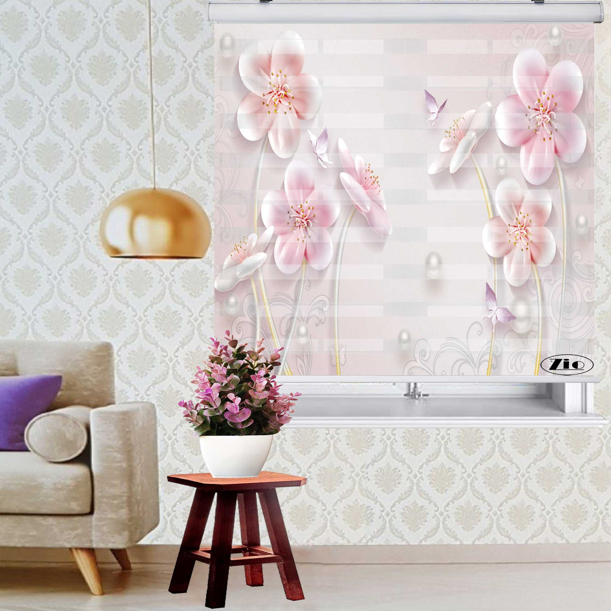 پرده زبرا زیو کد 3D1356 سایز 150x200 سانتی متر