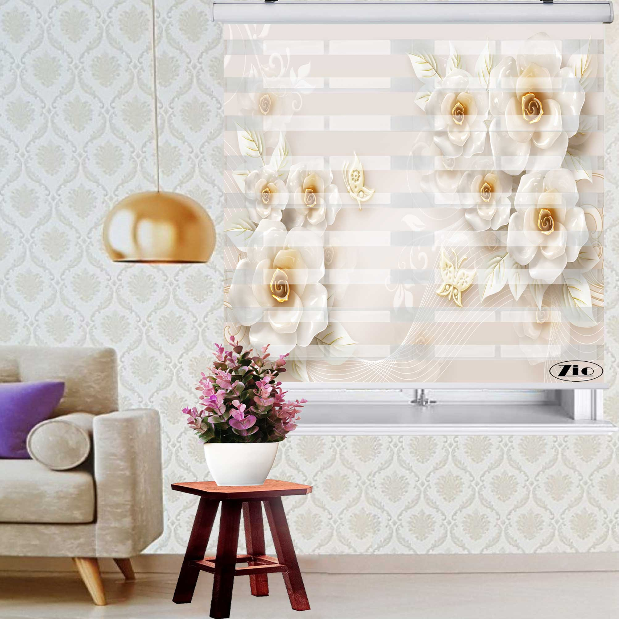 پرده زبرا زیو کد 3D1059 سایز 150x150 سانتی متر