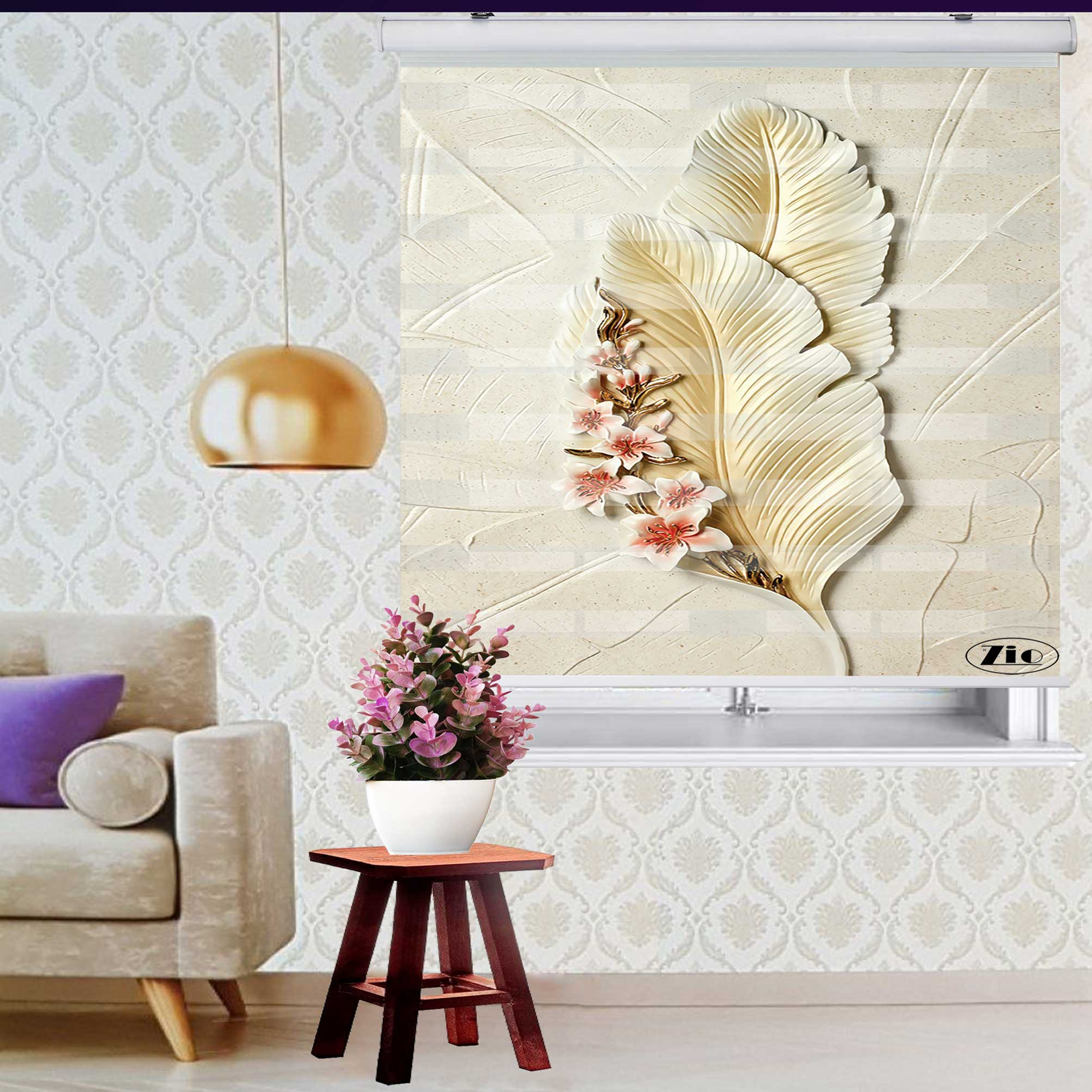 پرده زبرا زیو کد 3D1056 سایز 150x150 سانتی متر