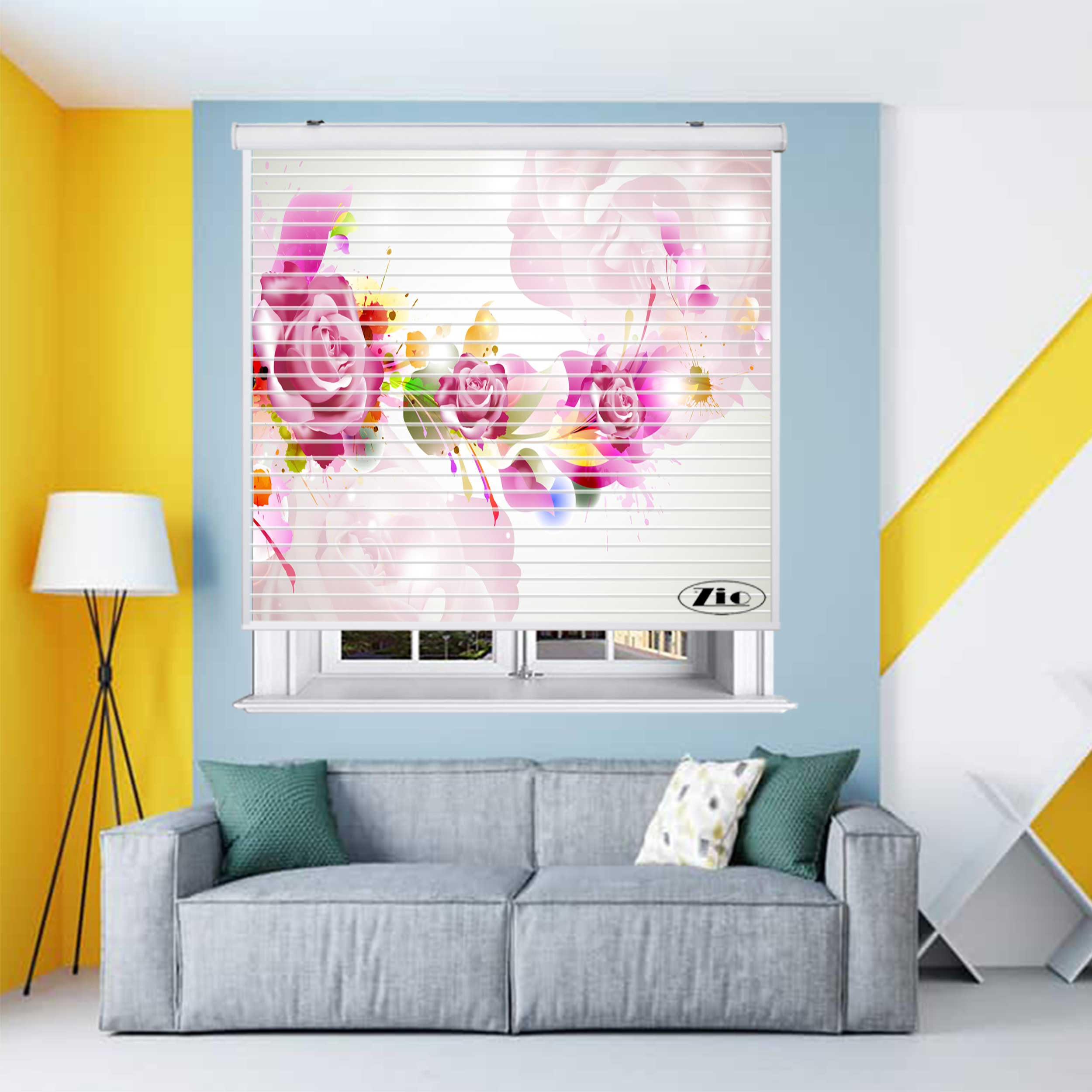 پرده زبرا زیو مدل سیلوئت 3D1427 سایز 150x150 سانتی متر