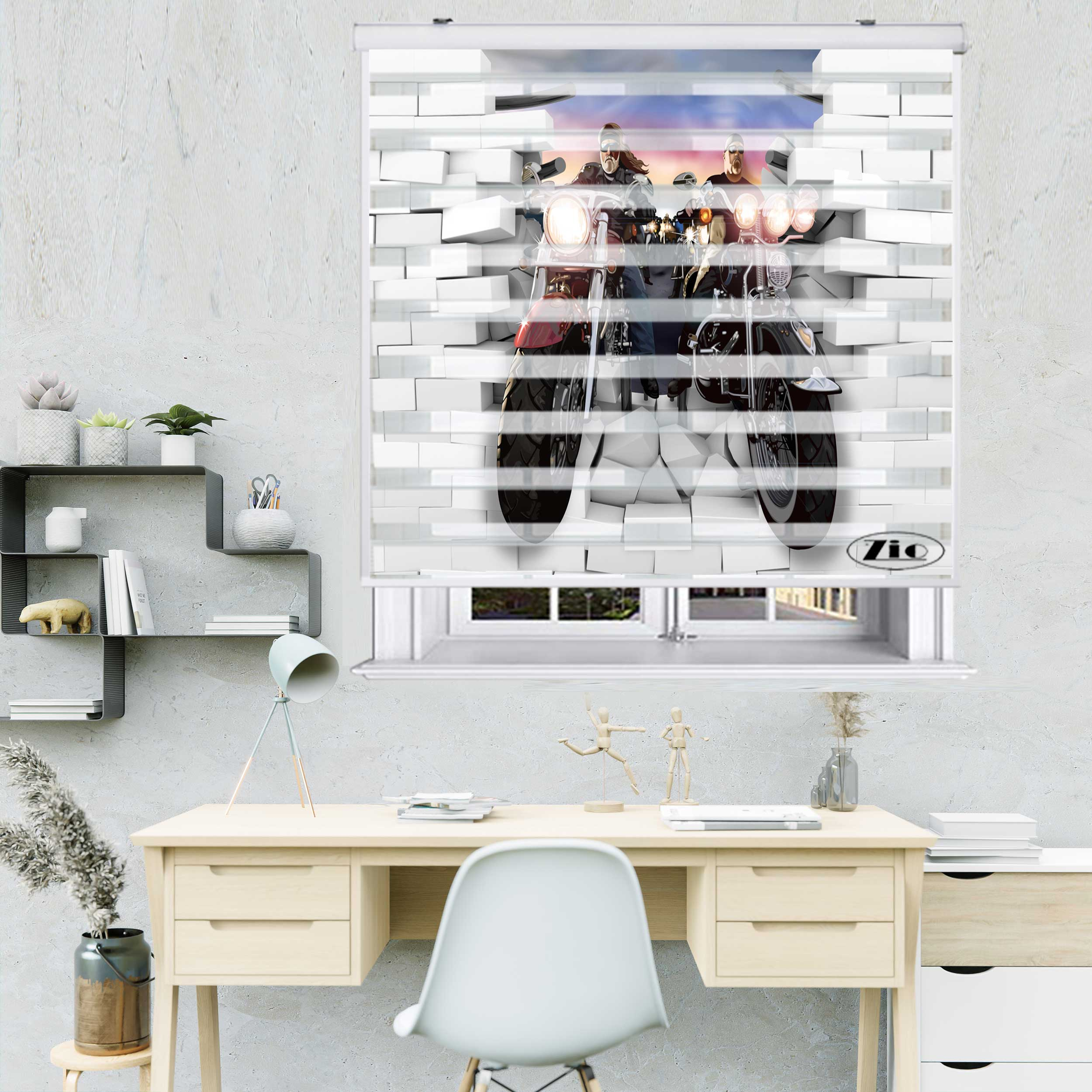 پرده زبرا زیو کد OV 7029 سایز 150x150 سانتی متر