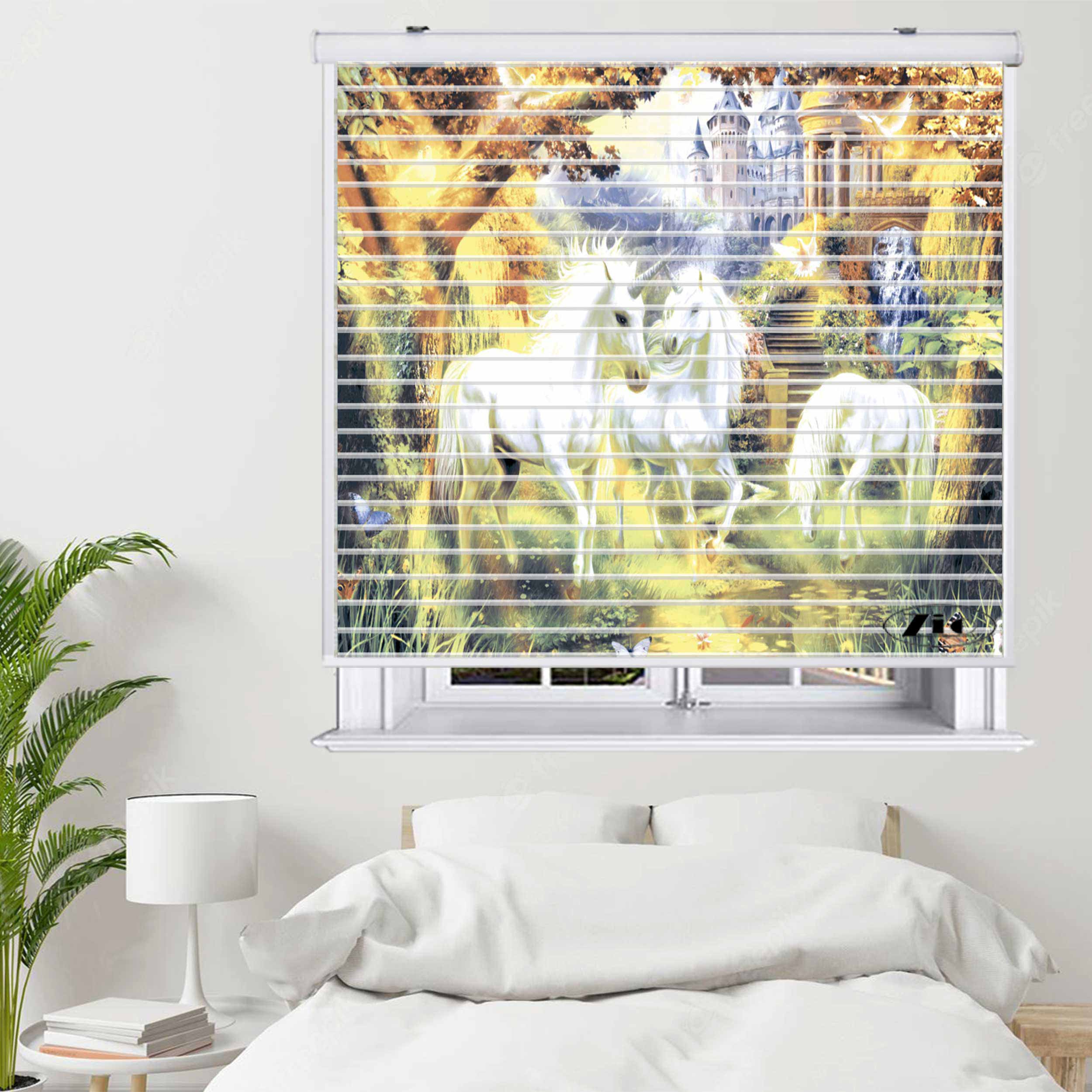 پرده زبرا زیو مدل P-6048 سایز 150x150 سانتی متر
