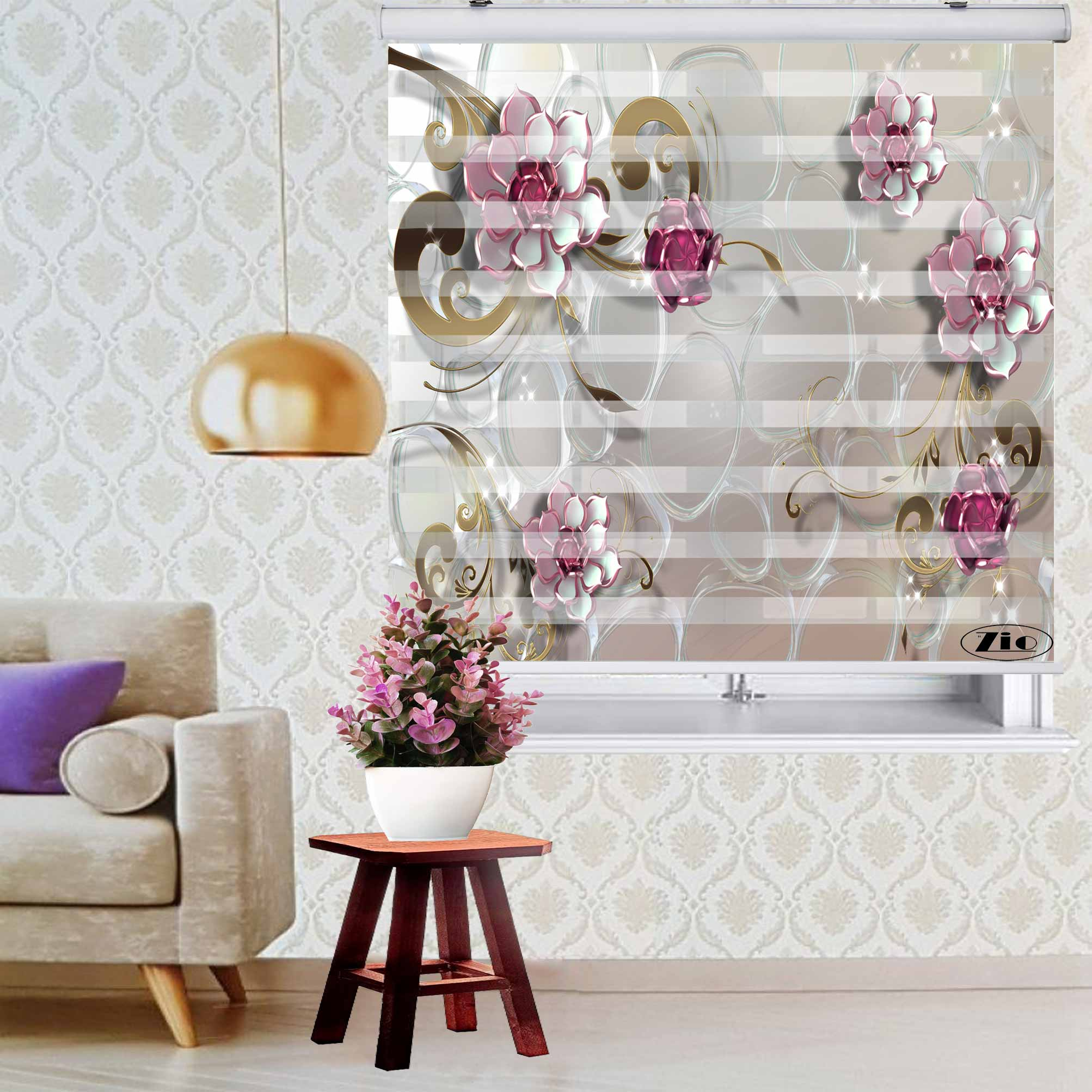 پرده زبرا زیو مدل 3d1041 سایز 150x150 سانتی متر