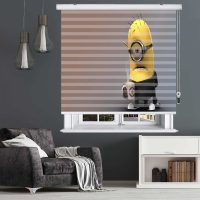 پرده زبرا زیو مدل مینیون ها K3107 سایز 150x200 سانتی متر