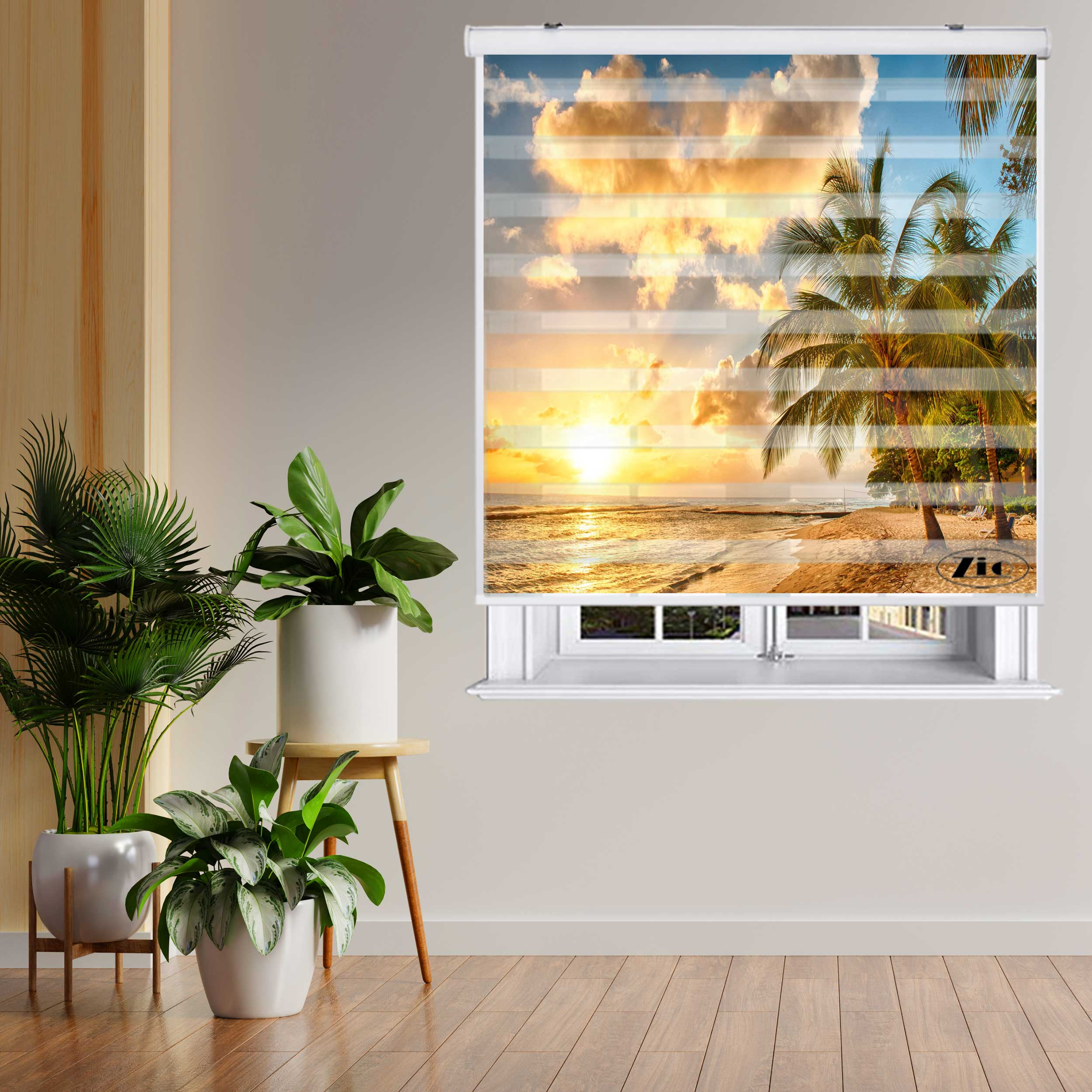 پرده زبرا زیو کد L5073 سایز 150X150 سانتی متر