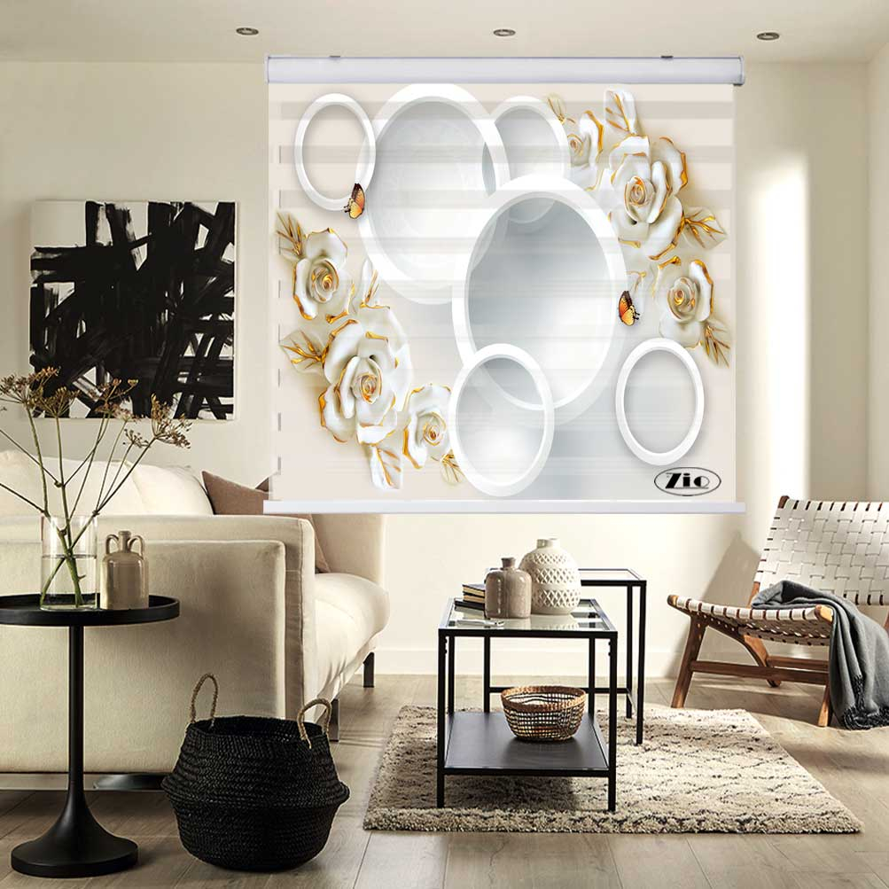 پرده زبرا زیو کد 3D1248 سایز 150x150 سانتی متر