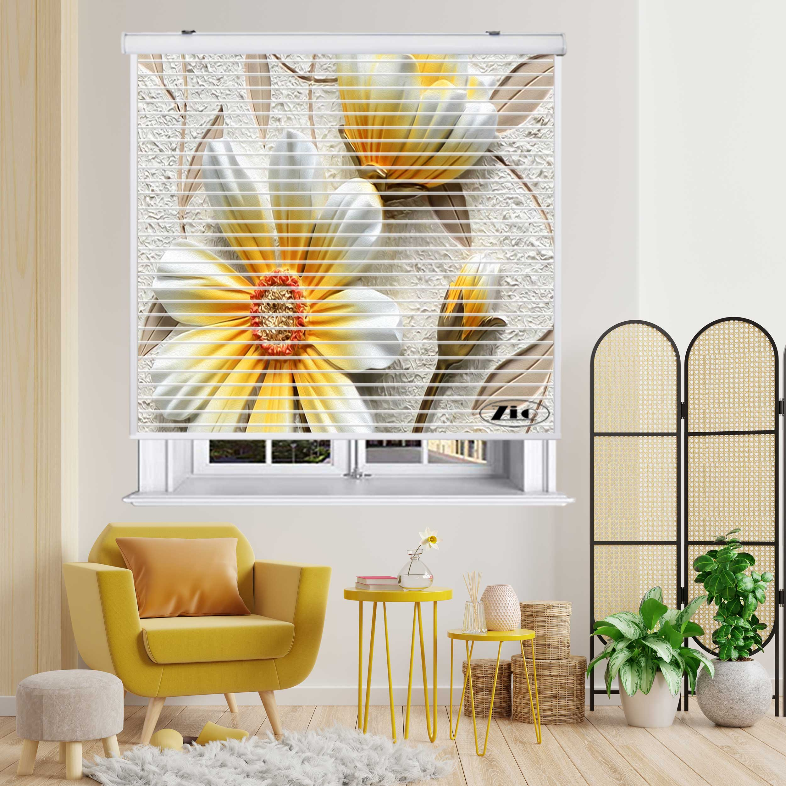 پرده زبرا زیو مدل سیلوئت 3D1475 سایز 150x150 سانتی متر