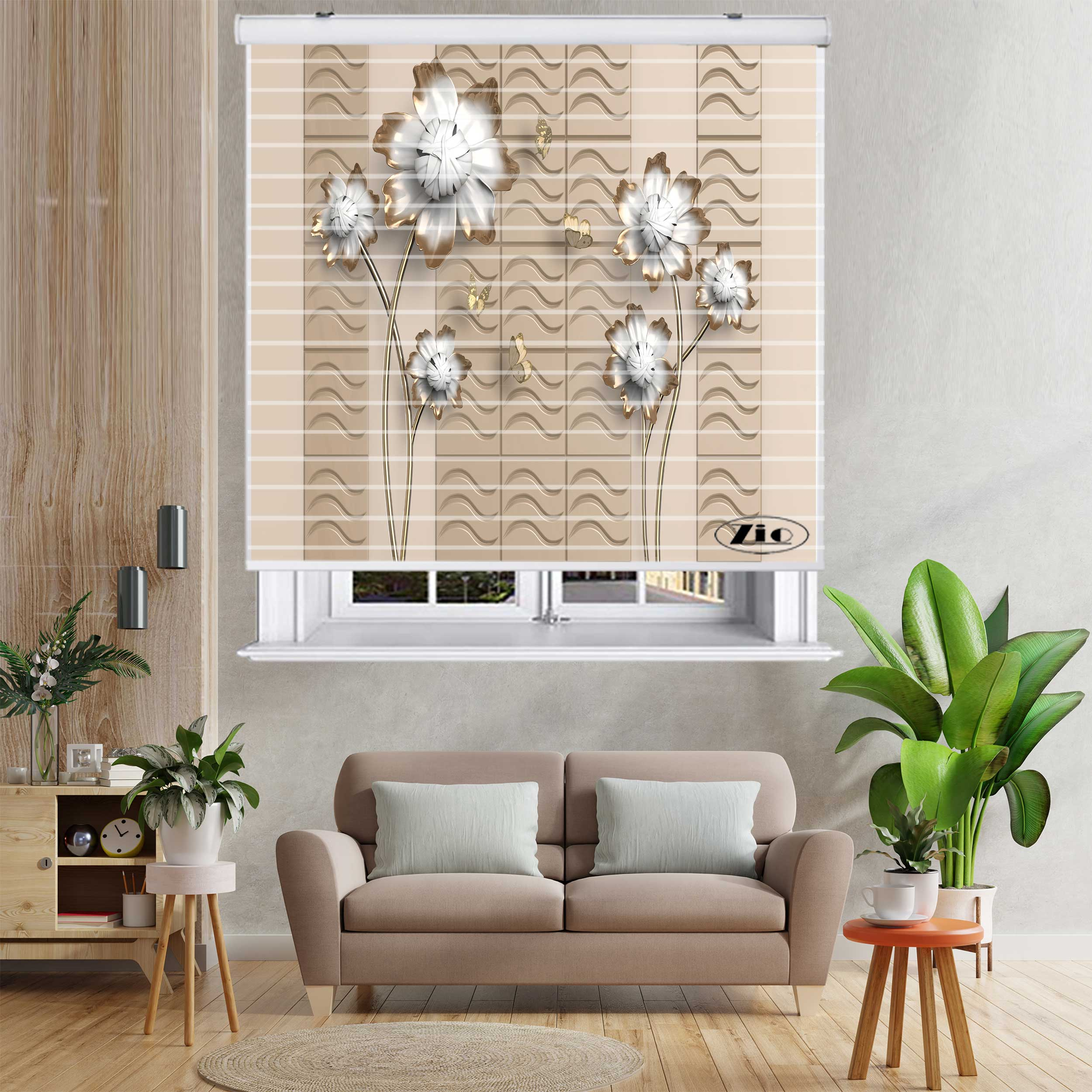 پرده زبرا زیو مدل 3D1132 سایز 150x150 سانتی متر