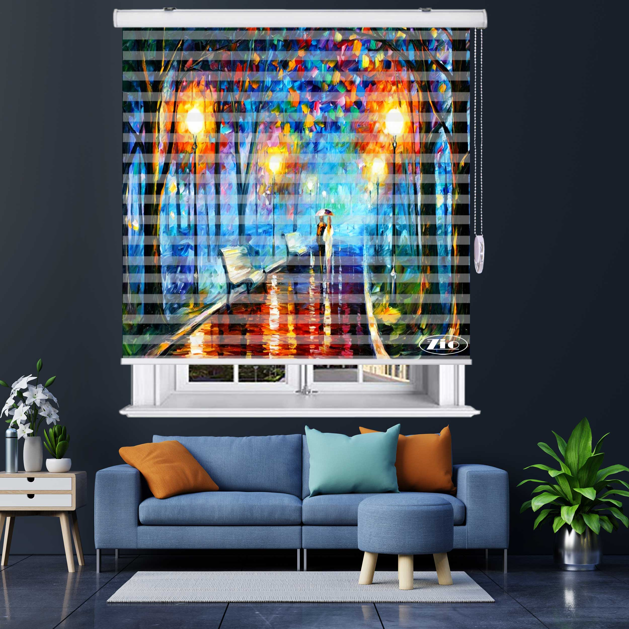 پرده زبرا زیو مدل P 6088 سایز 150x150 سانتی متر