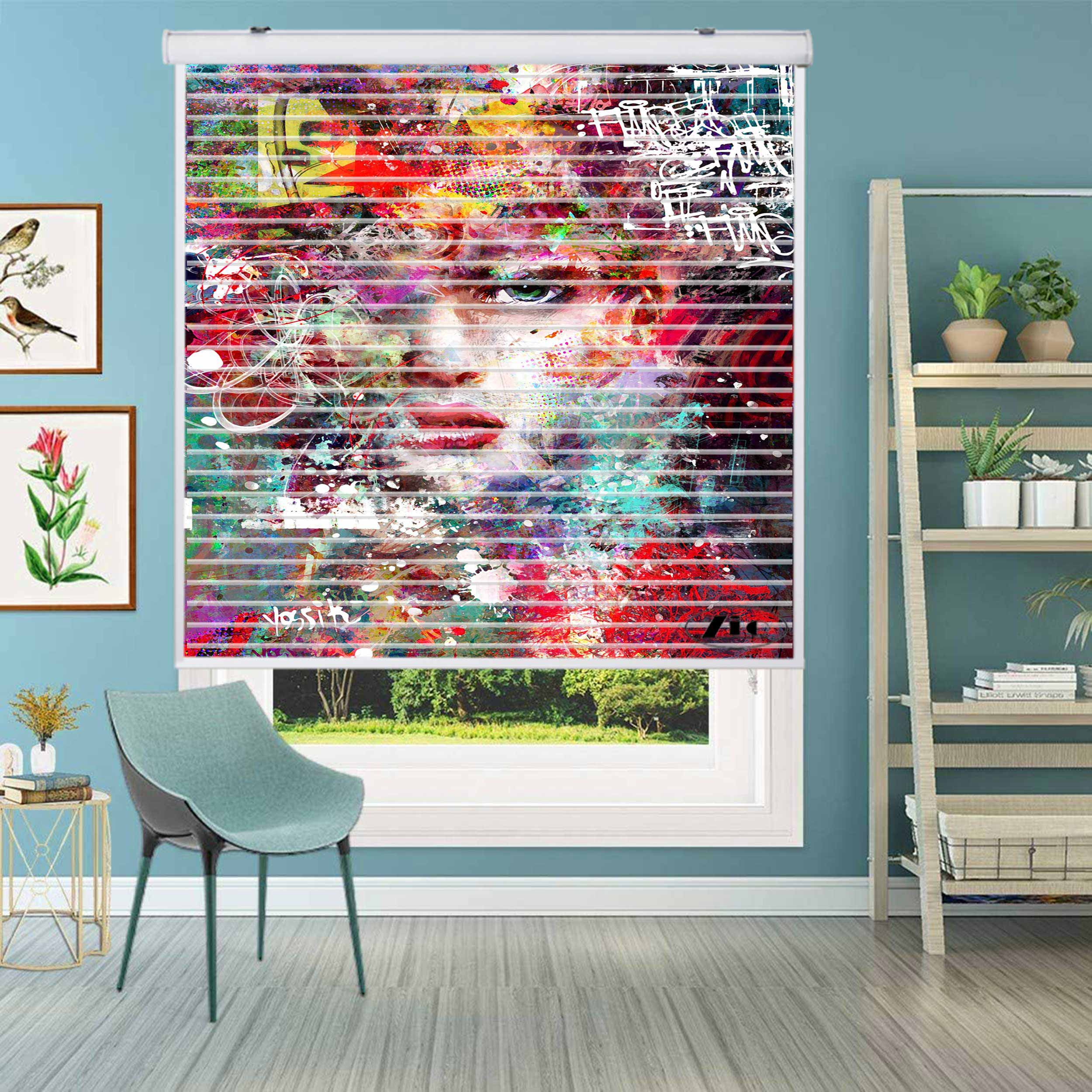 پرده زبرا زیو مدل سیلوئت P-6071 سایز 150x150 سانتی متر
