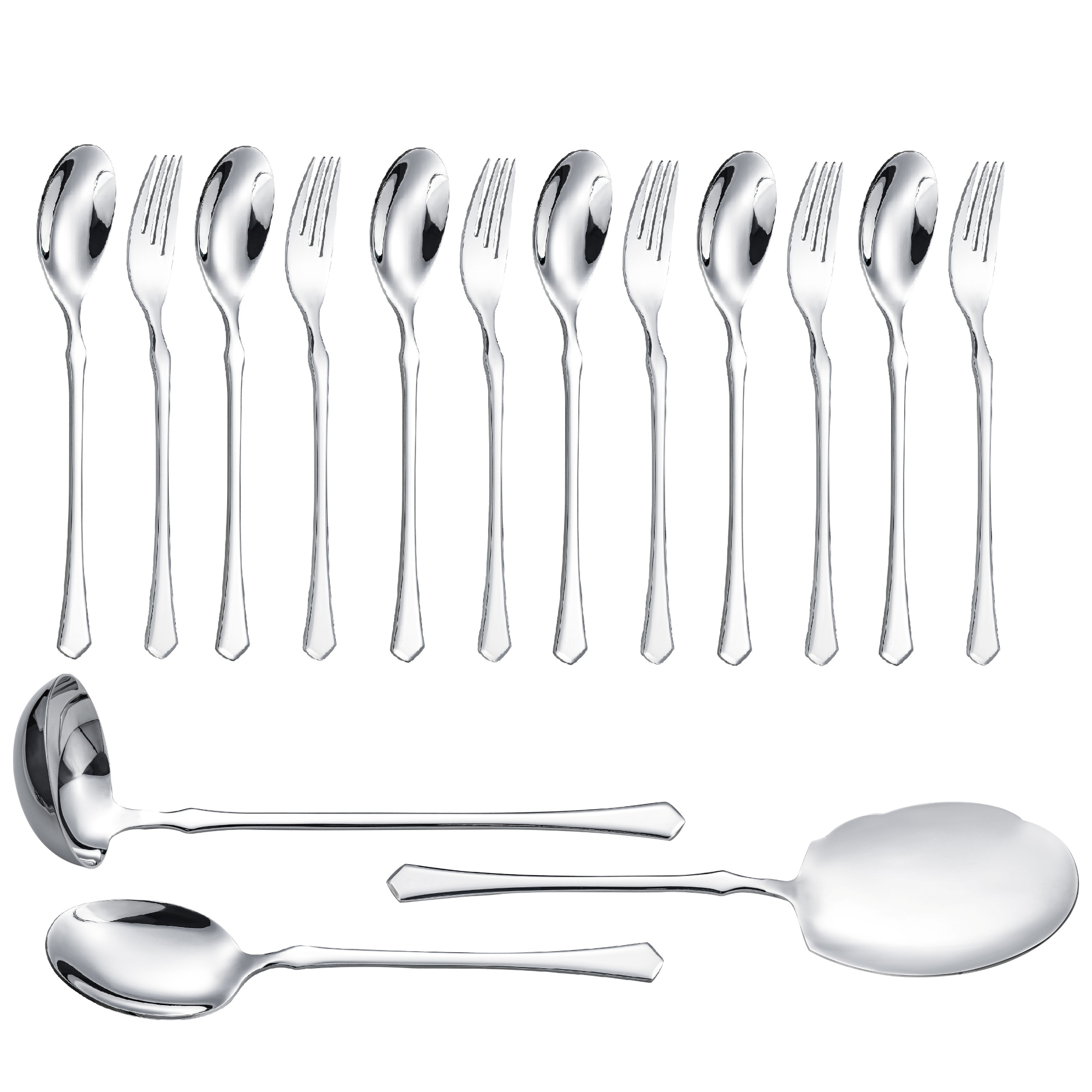 سرویس قاشق و چنگال 15 پارچه جی فی نی مدل G-257