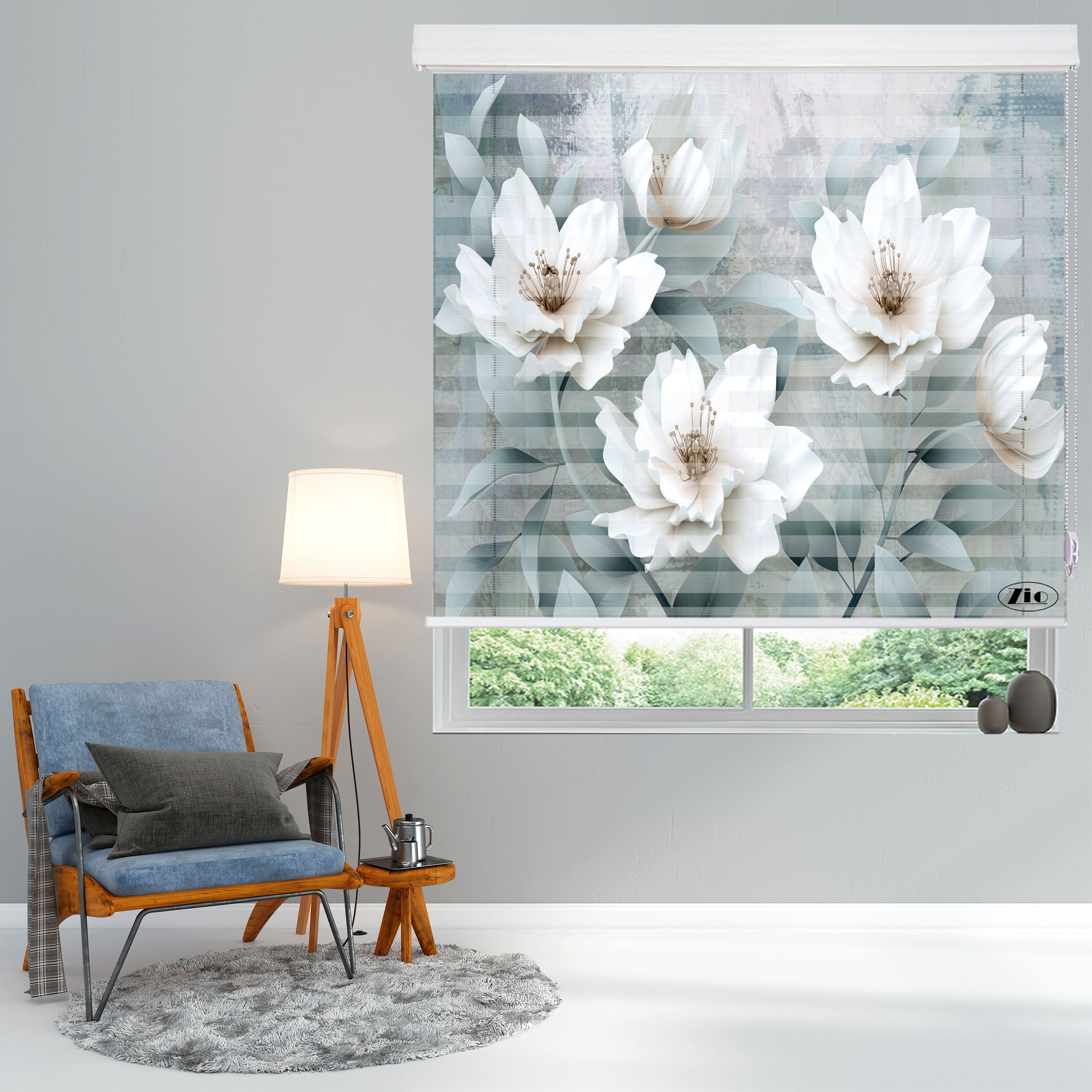 پرده زبرا زیو مدل 3D-1065 سایز 200x200 سانتی متر