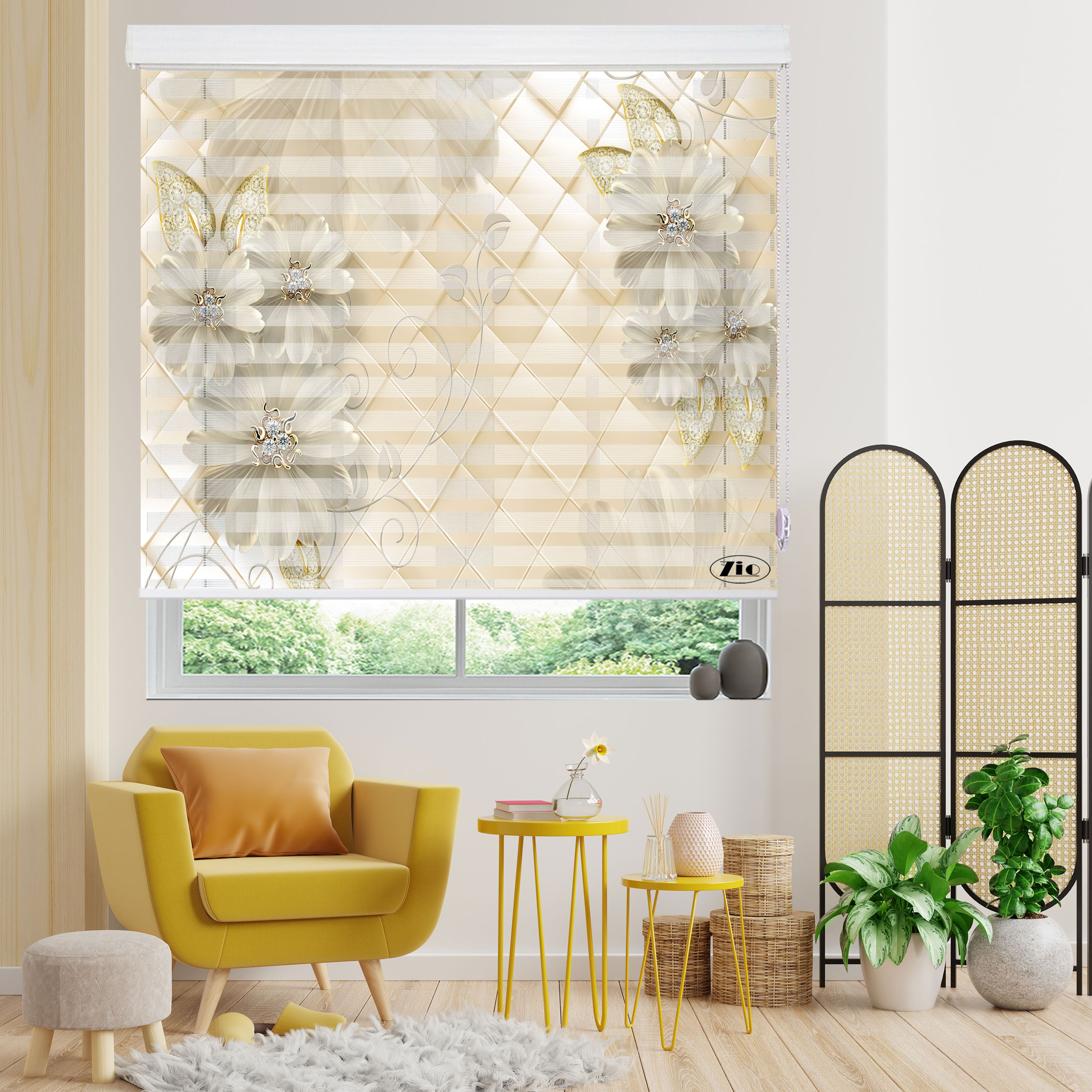 پرده زبرا زیو مدل 3D-1209 سایز 150x150 سانتی متر