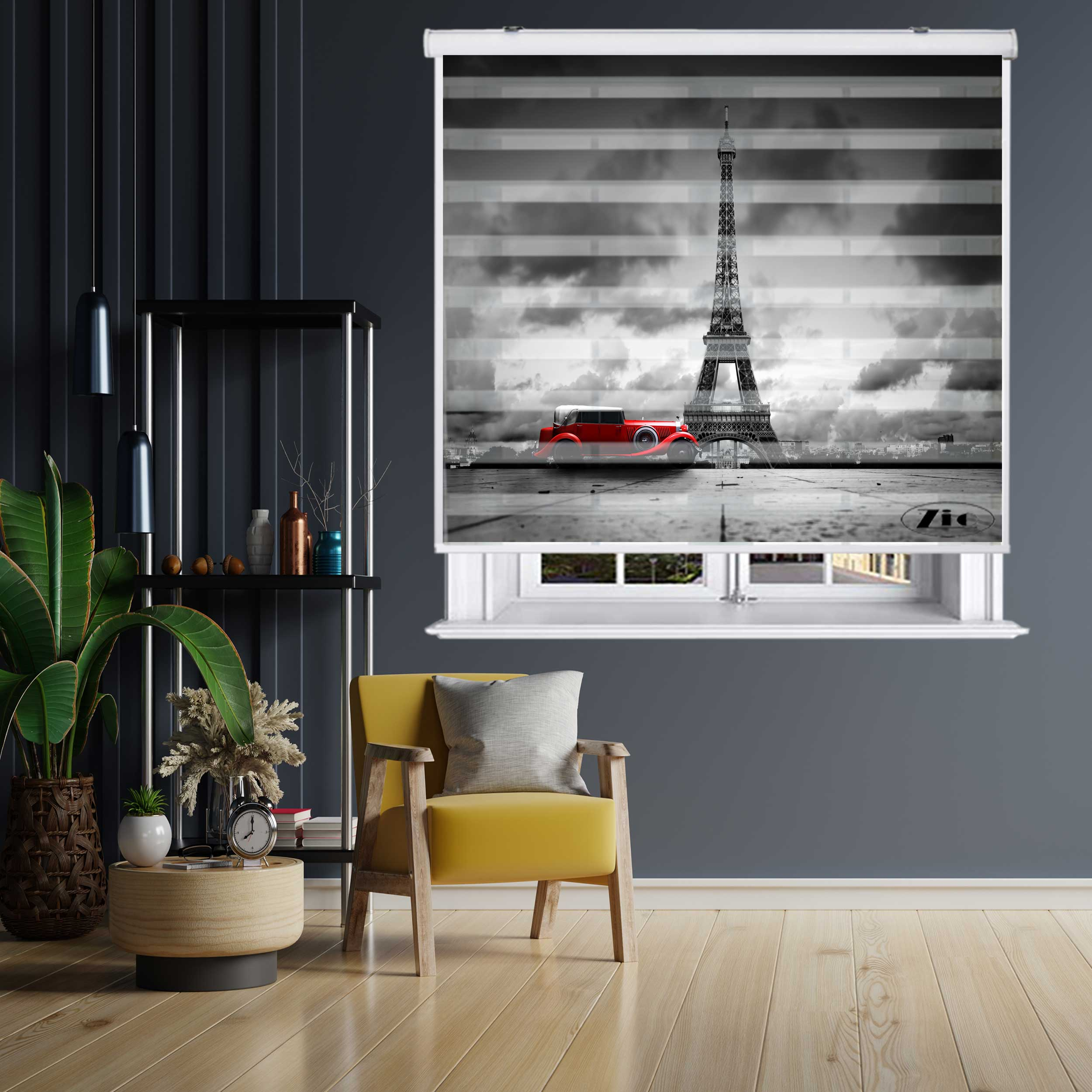 پرده زبرا زیو کد OV 7014 سایز 150x150 سانتی متر