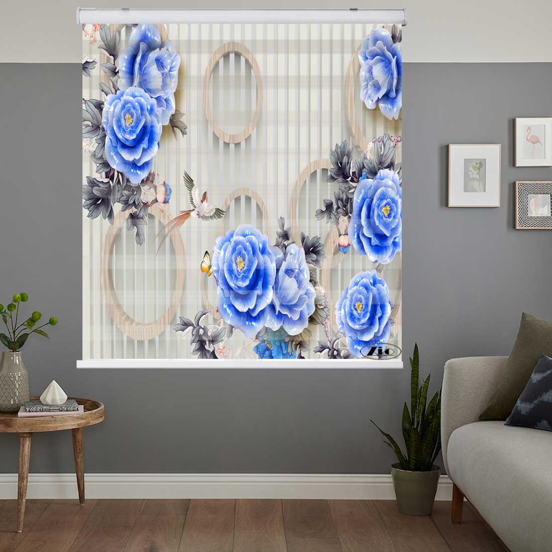 پرده زبرا زیو کد 3D1243 سایز 150x150 سانتی متر