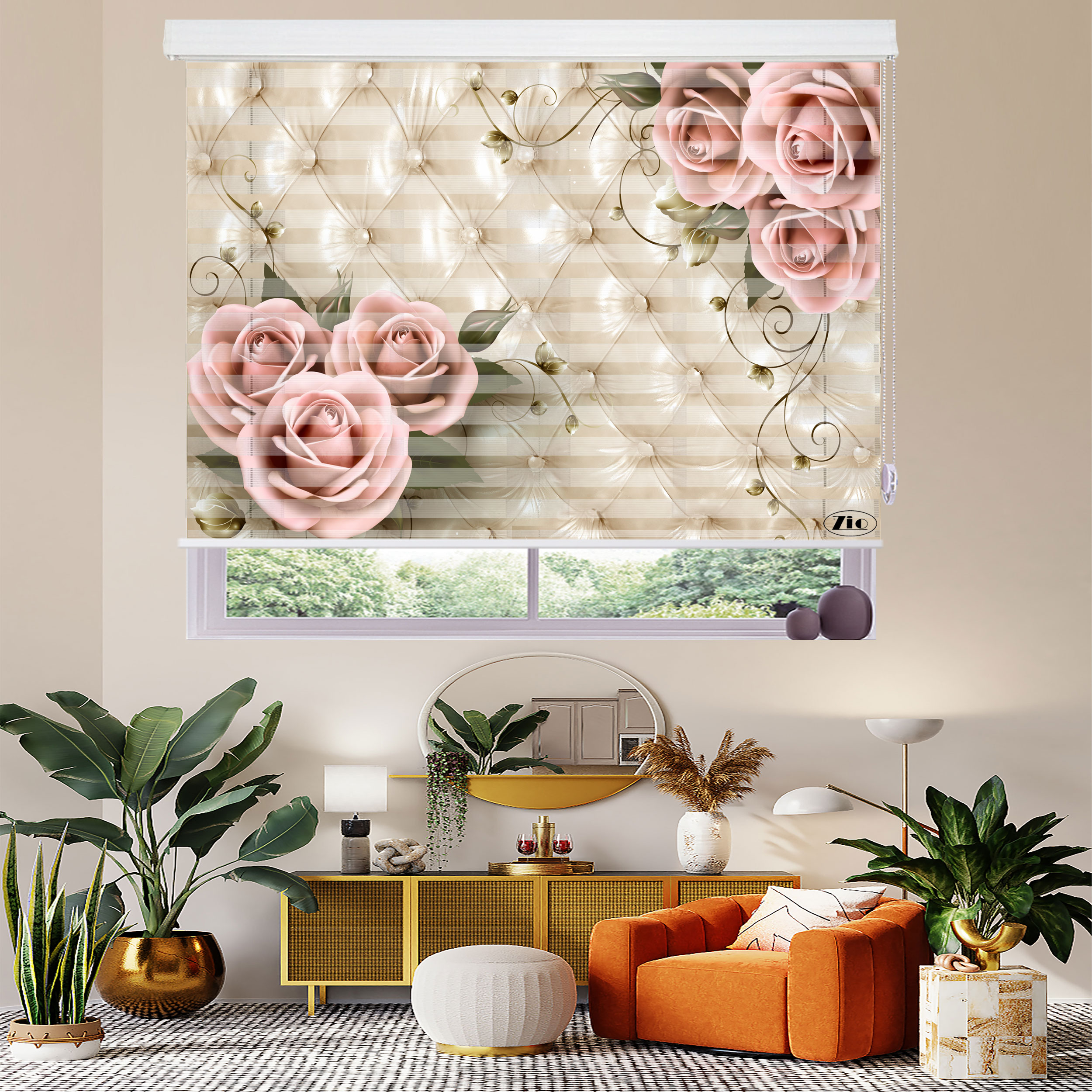 پرده زبرا زیو مدل 3D-1101 سایز 150x150 سانتی متر