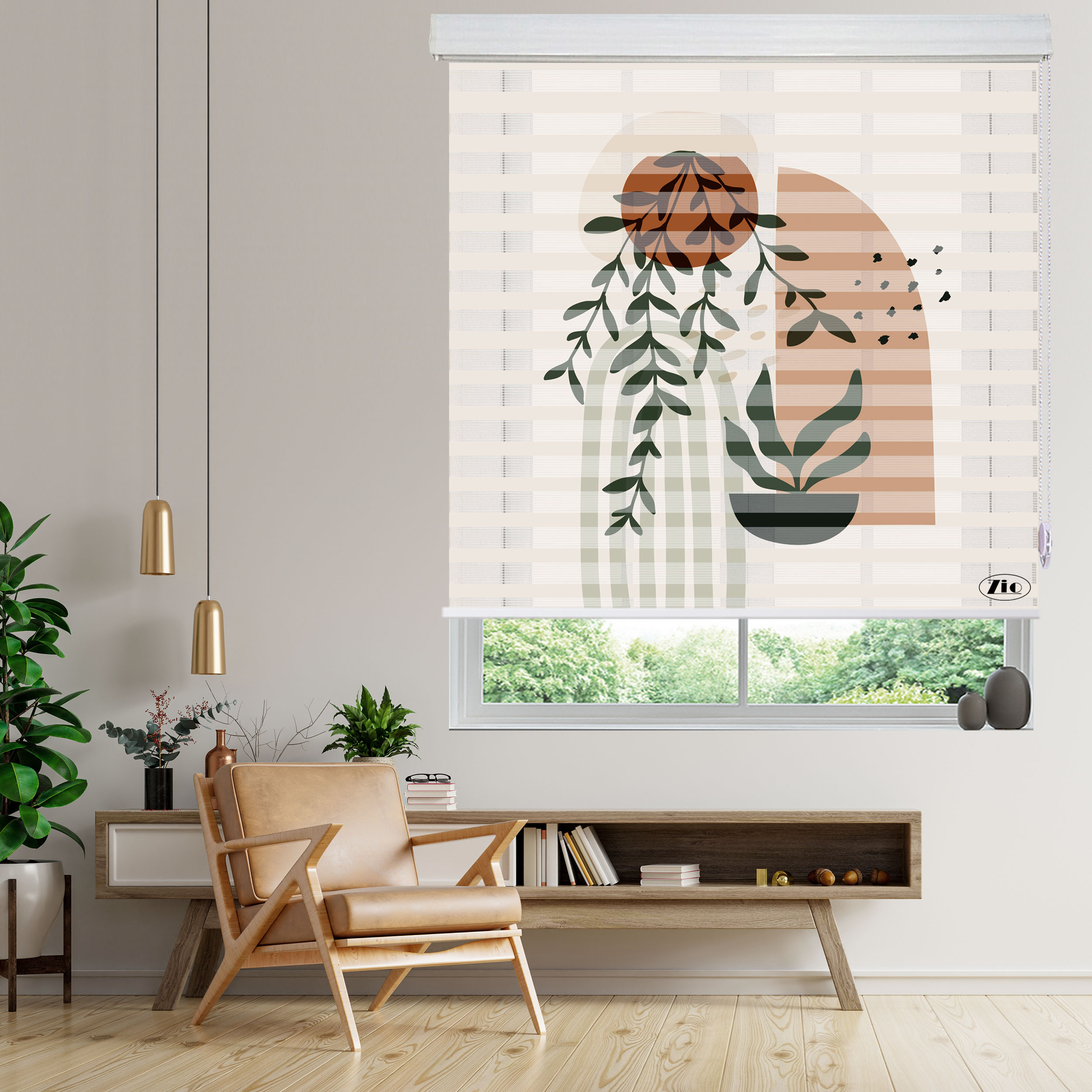 پرده زبرا زیو مدل O-7028 سایز 150x150 سانتی متر
