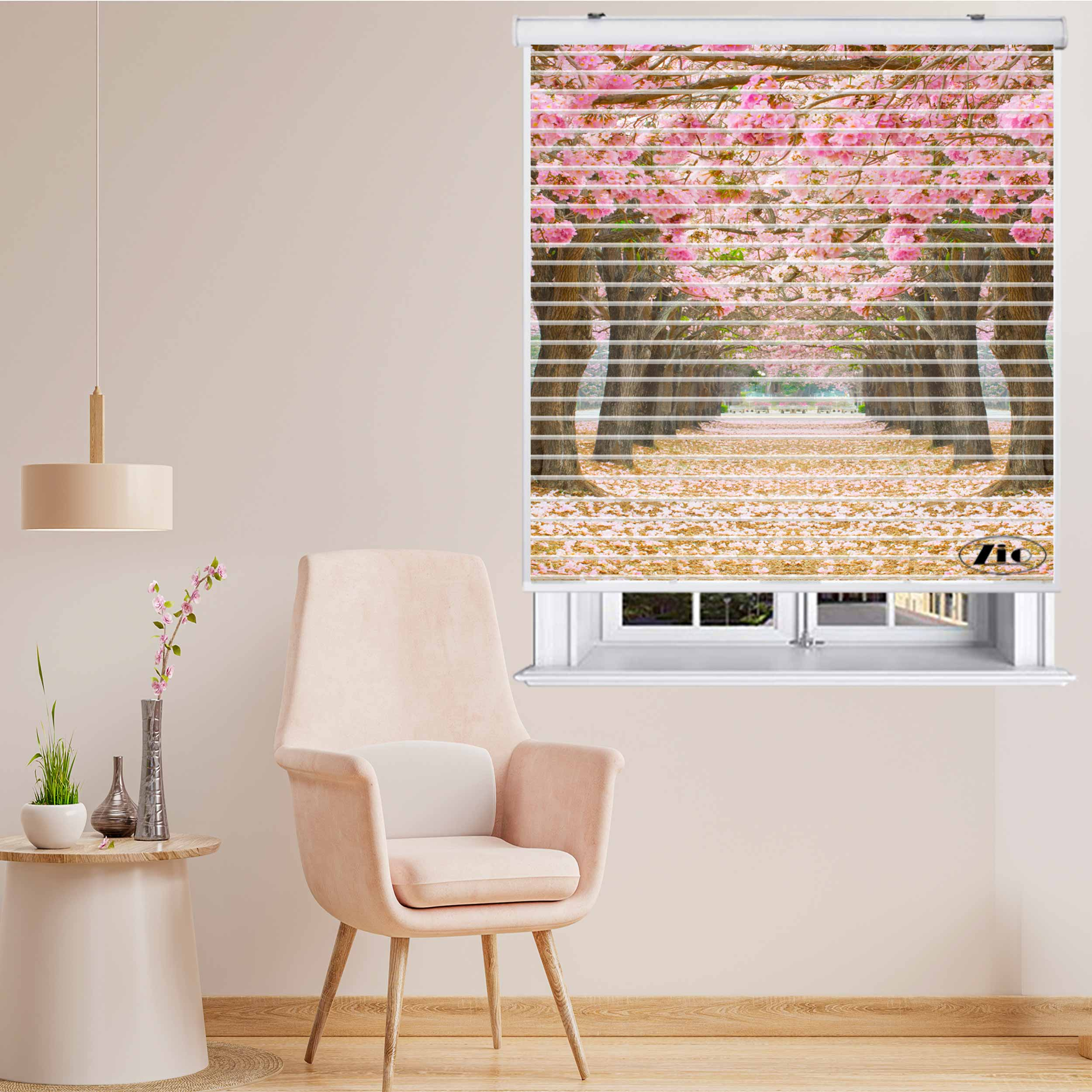 پرده زبرا زیو مدل L-5012 سایز 150x150 سانتی متر