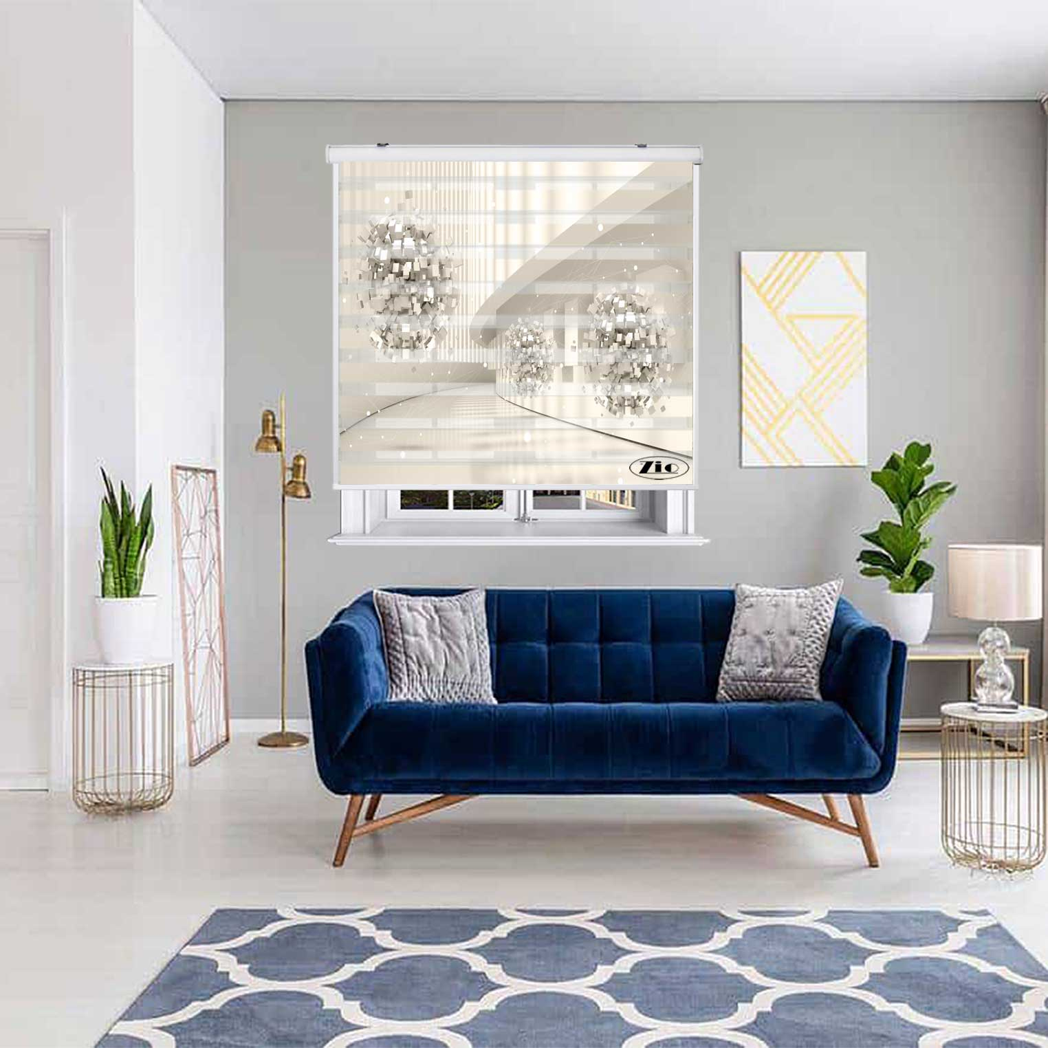 پرده زبرا زیو کد 3D1539 سایز 150X150 سانتی متر