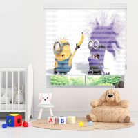 پرده زبرا زیو مدل مینیون ها کد K3108 سایز 200x150 سانتی متر
