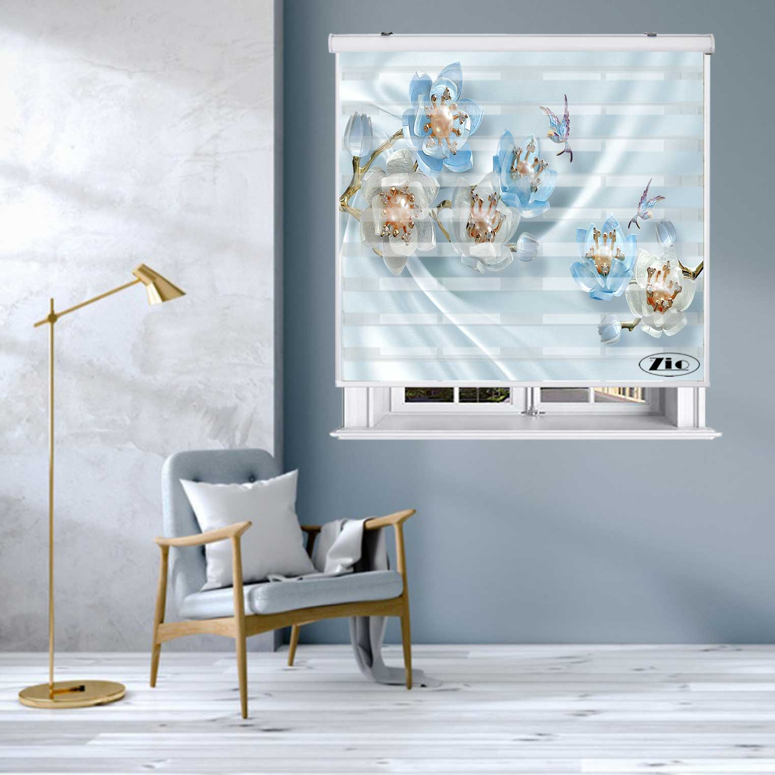 پرده زبرا زیو کد 3D1536 سایز 150X150 سانتی متر