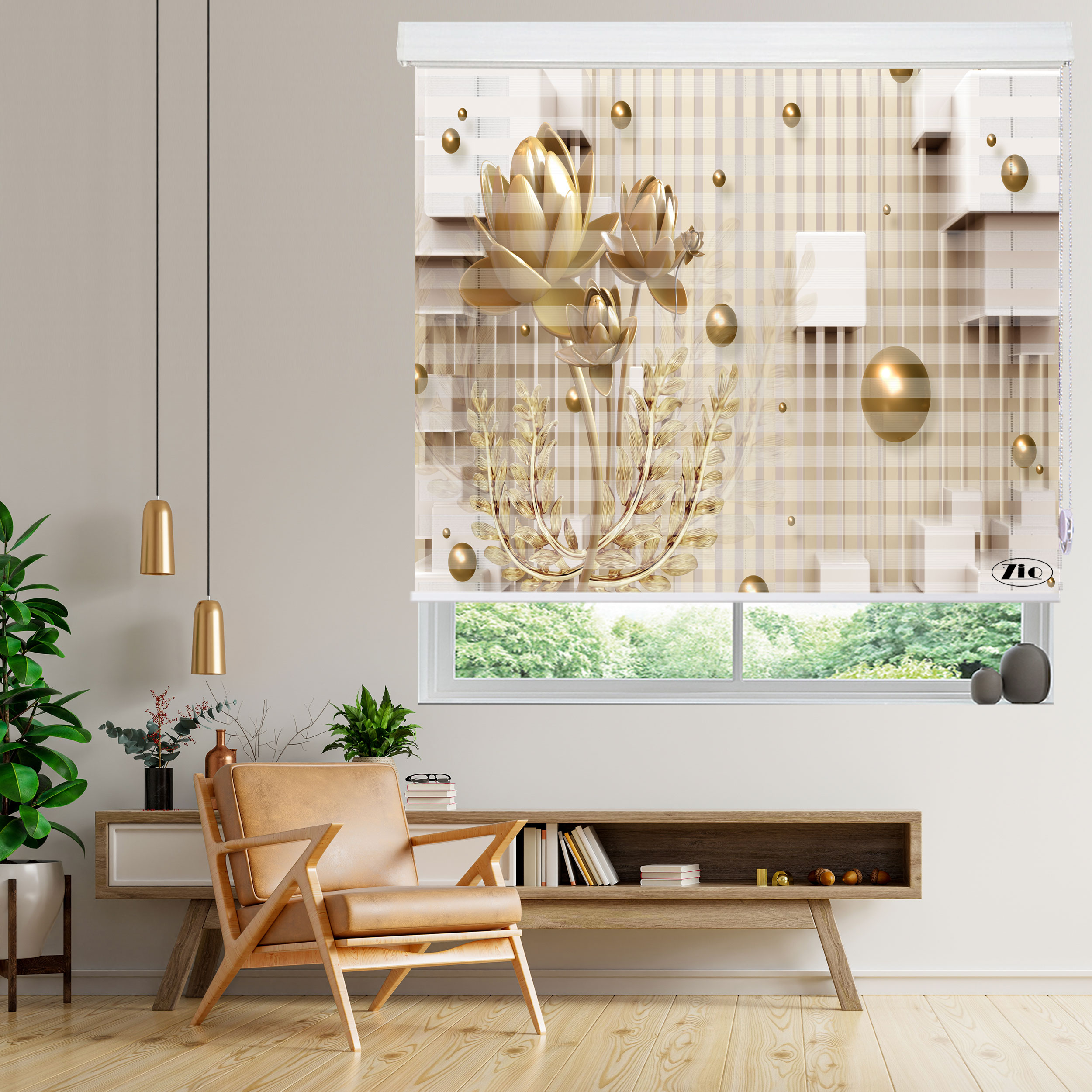 پرده زبرا زیو مدل 3D-1023 سایز 100x200 سانتی متر