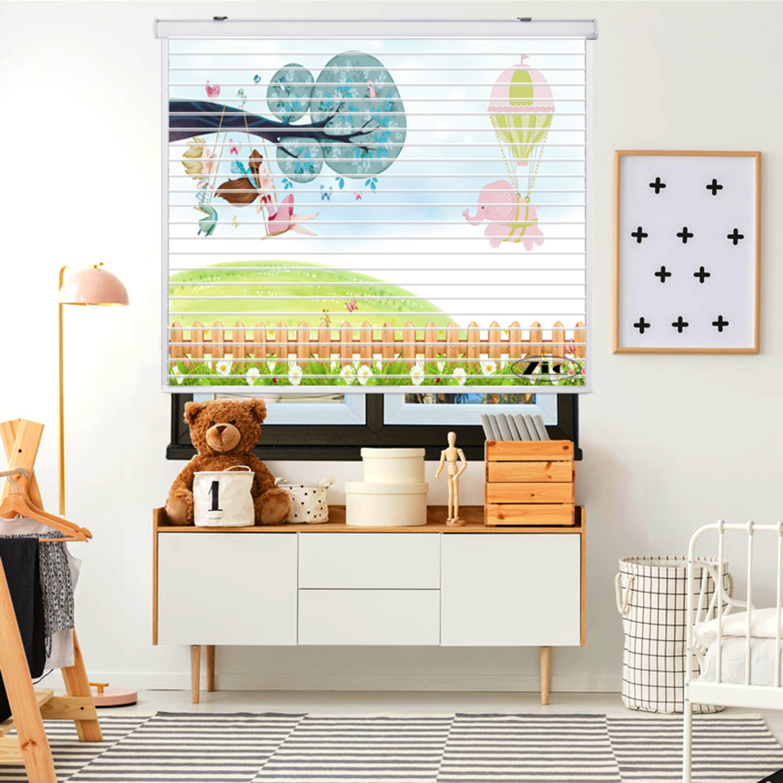 پرده زبرا زیو مدل سیلوئت K3045 سایز 150x150 سانتی متر