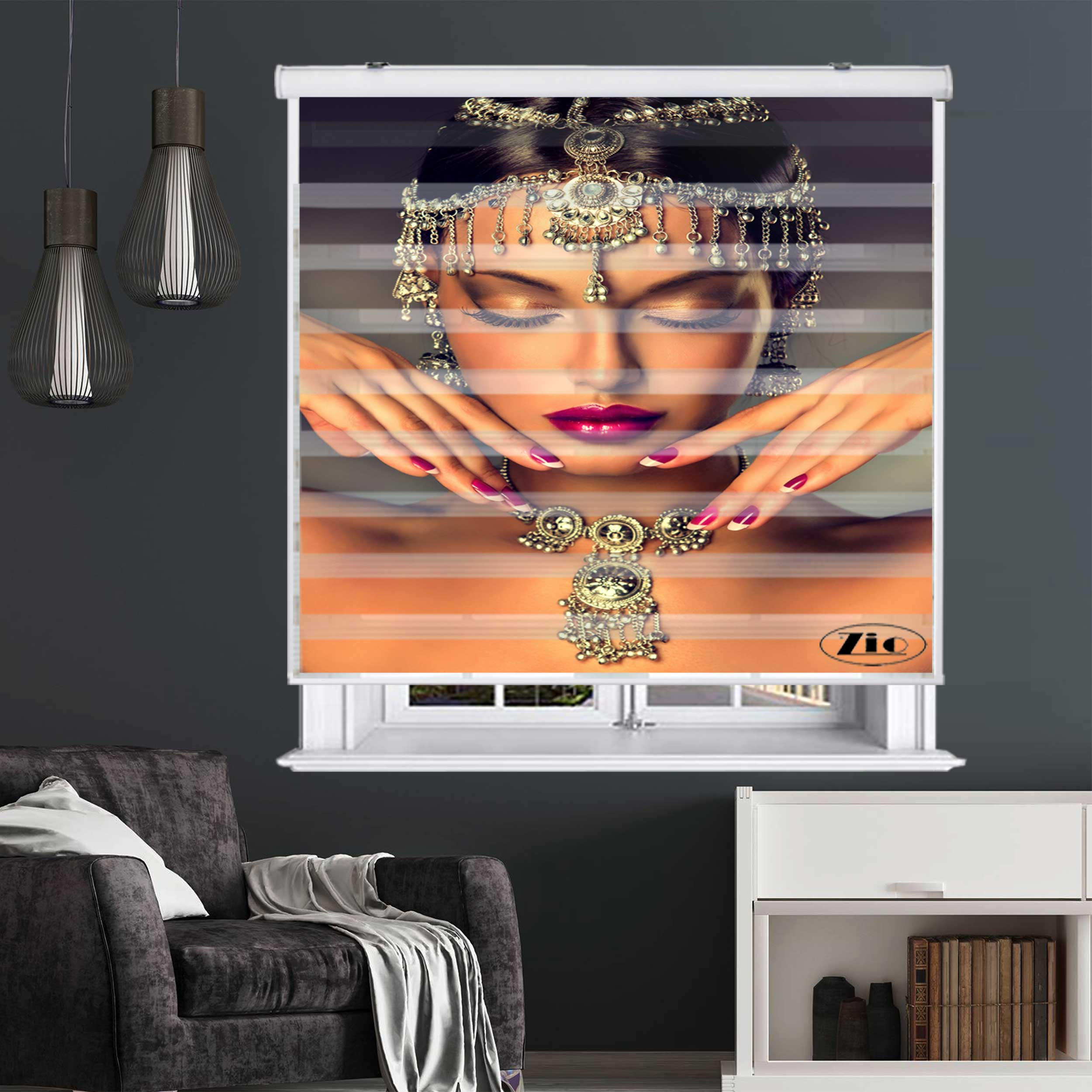 پرده زبرا زیو کد W4036 سایز 150X150 سانتی متر