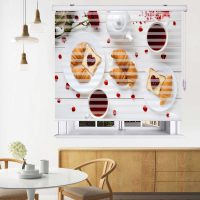 پرده زبرا زیو طرح صبحانه کد B15 سایز 100x280 سانتی متر