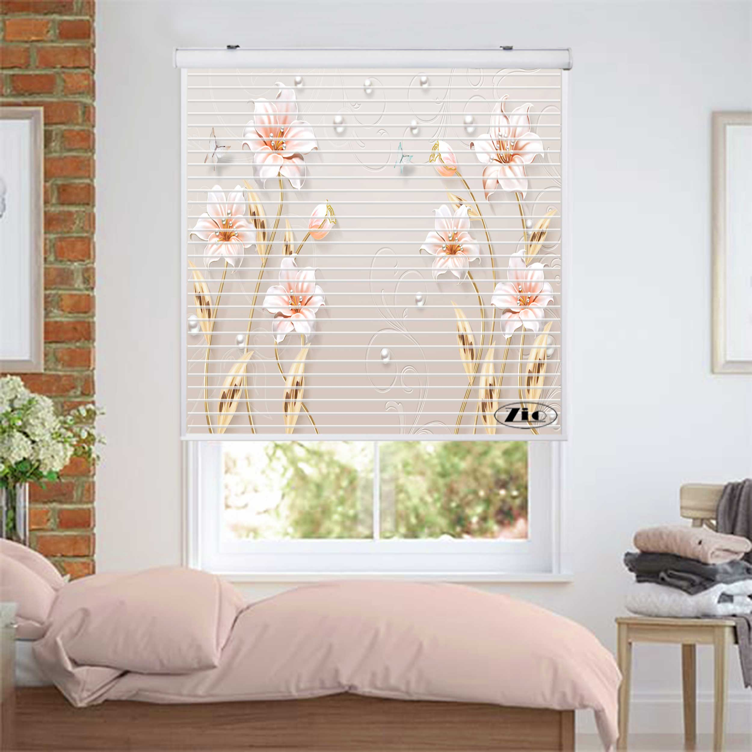 پرده زبرا زیو مدل سیلوئت 3D1358 سایز 150x150 سانتی متر