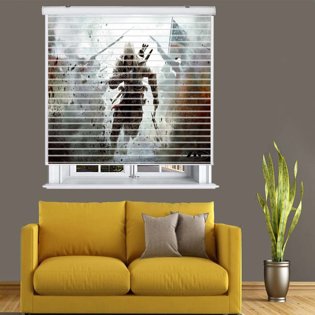 پرده زبرا زیو مدل سیلوئت K3068 سایز 150x150 سانتی متر