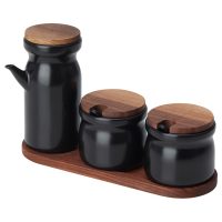 جای ادویه ایکیا مدل HULDHET مجموعه 2 عددی به همراه ظرف روغن