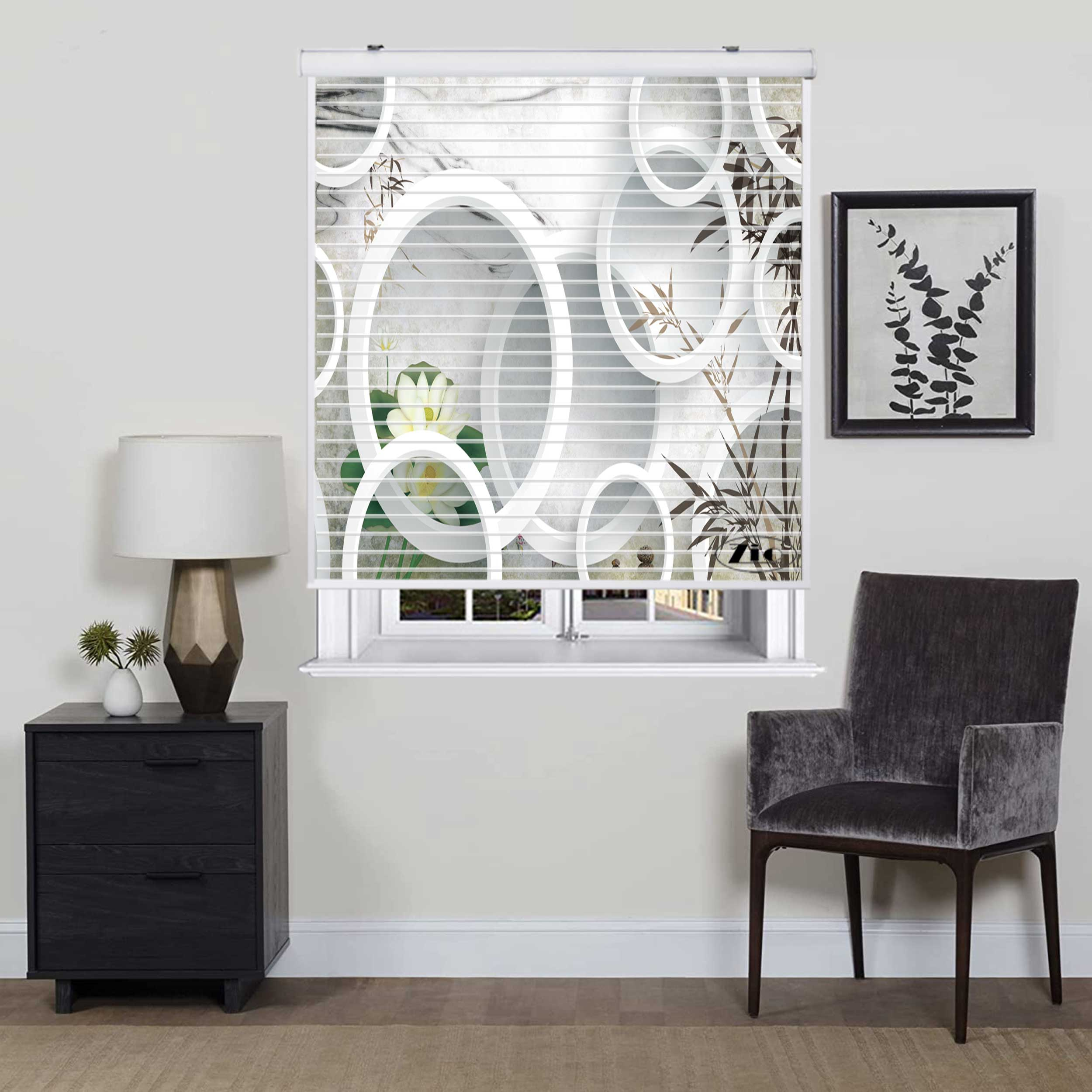 پرده زبرا زیو مدل سیلوئت 3D1430 سایز 150x150 سانتی متر