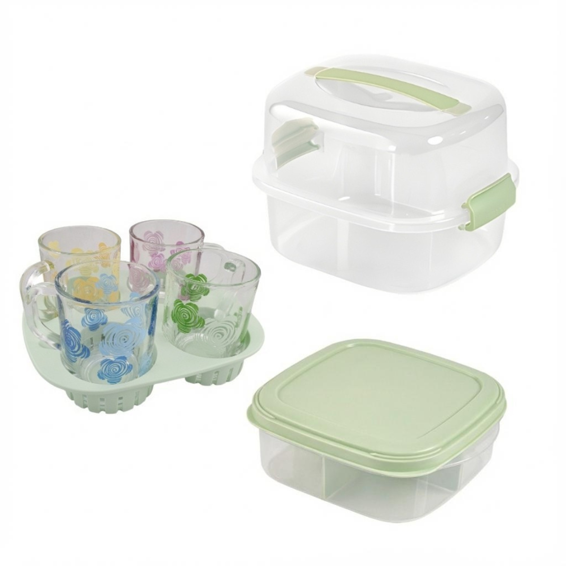 سبد پیک نیک لیمون طرح گل کد FIDOKA-2241 مجموعه 7 عددی